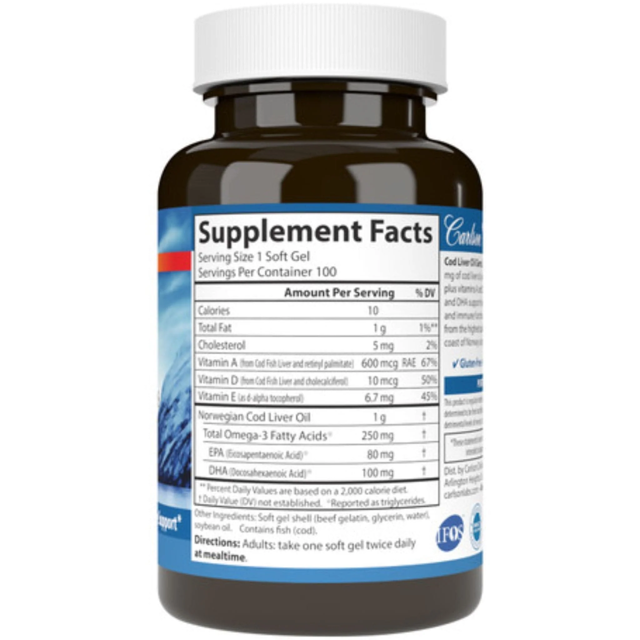 Carlson Super Cod Liver Oil Gems 1000mg (TG) - Image 3