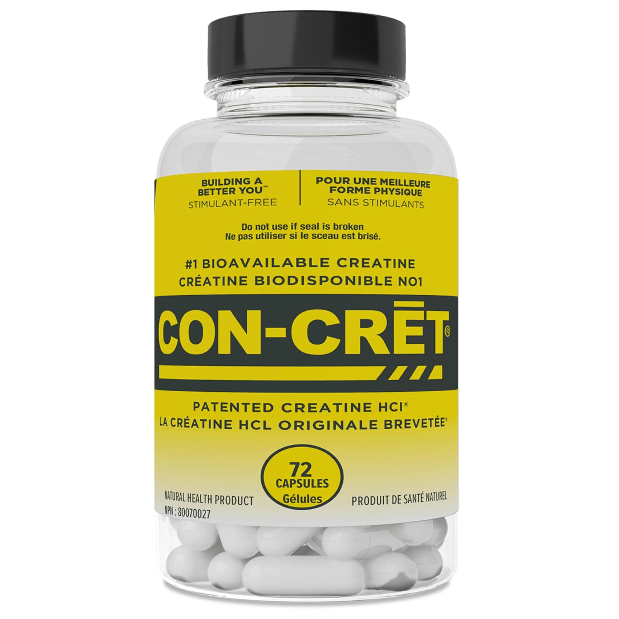 Con-Cret Creatine HCL 750mg, 72 Capsules