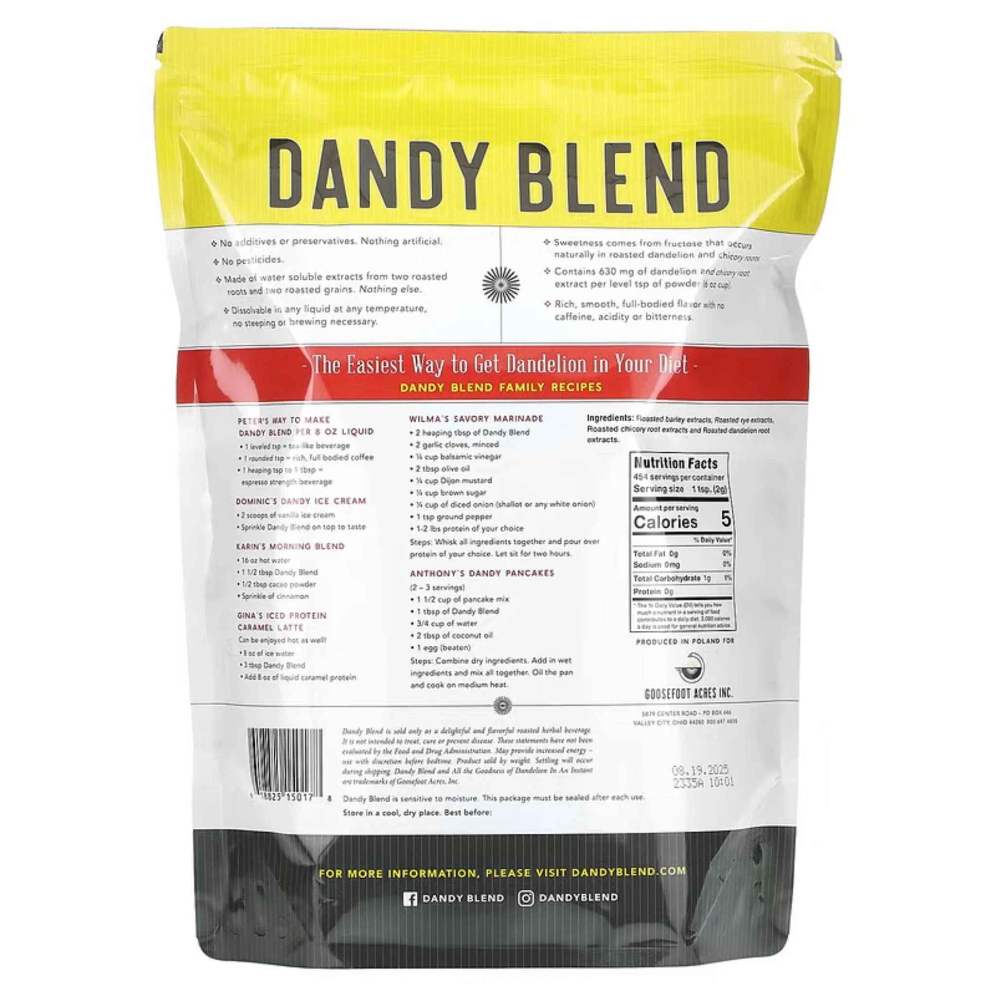 Dandy Blend Instant Herbal Beverage with Dandelion, Premium Coffee Substitute - Image 6