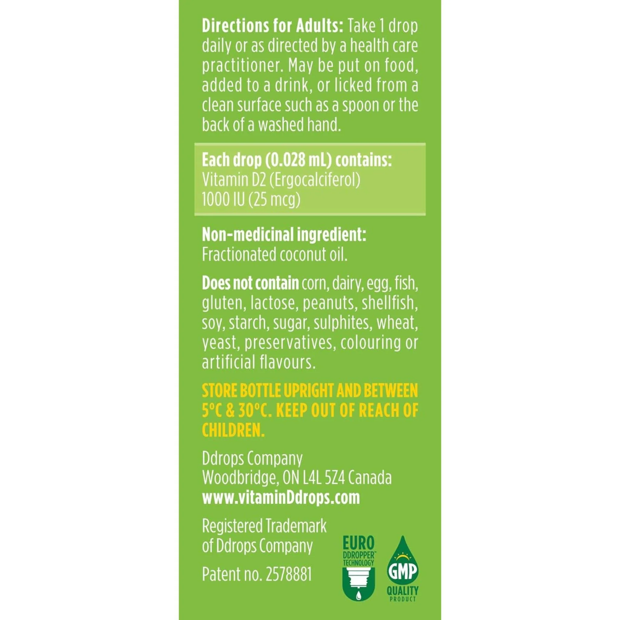 Ddrops Vegan Vitamin D2 Drops 1000IU, 180 Drops, 5ml - Image 2