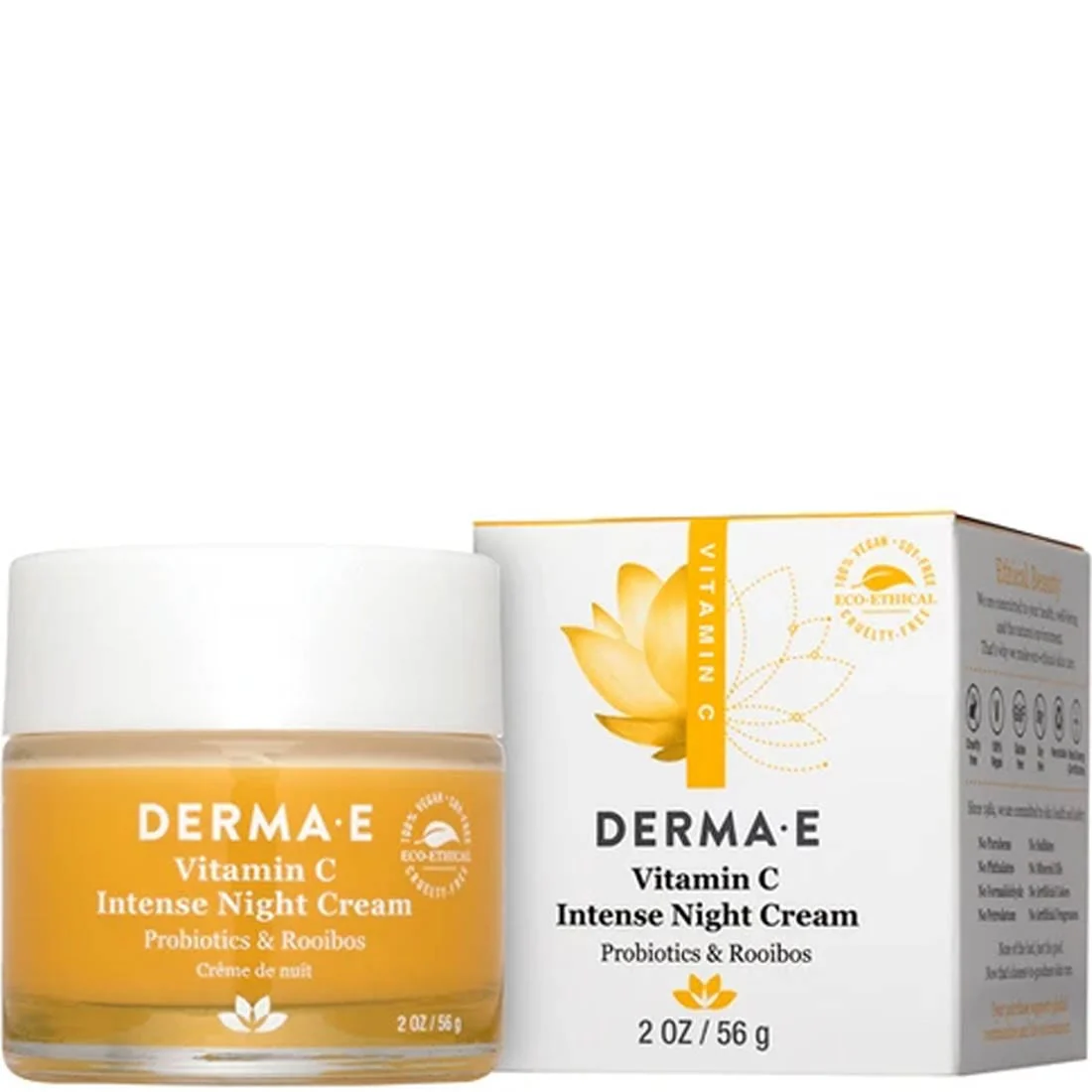 Derma E Vitamin C Intense Night Cream, Probiotics & Rooibos, 56g
