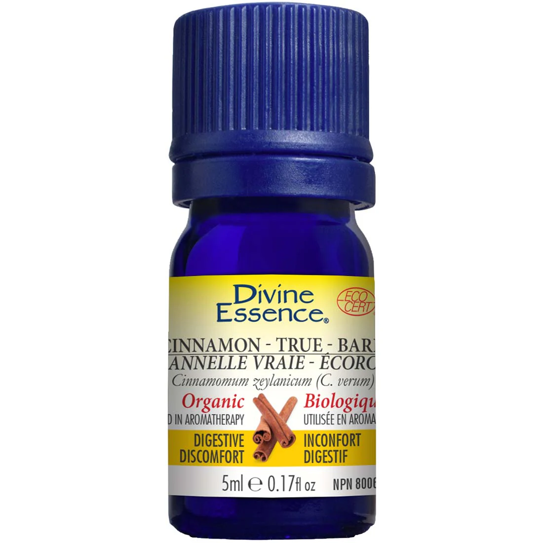 Divine Essence Cinnamon - True - Bark Essential Oil (Organic), 5ml