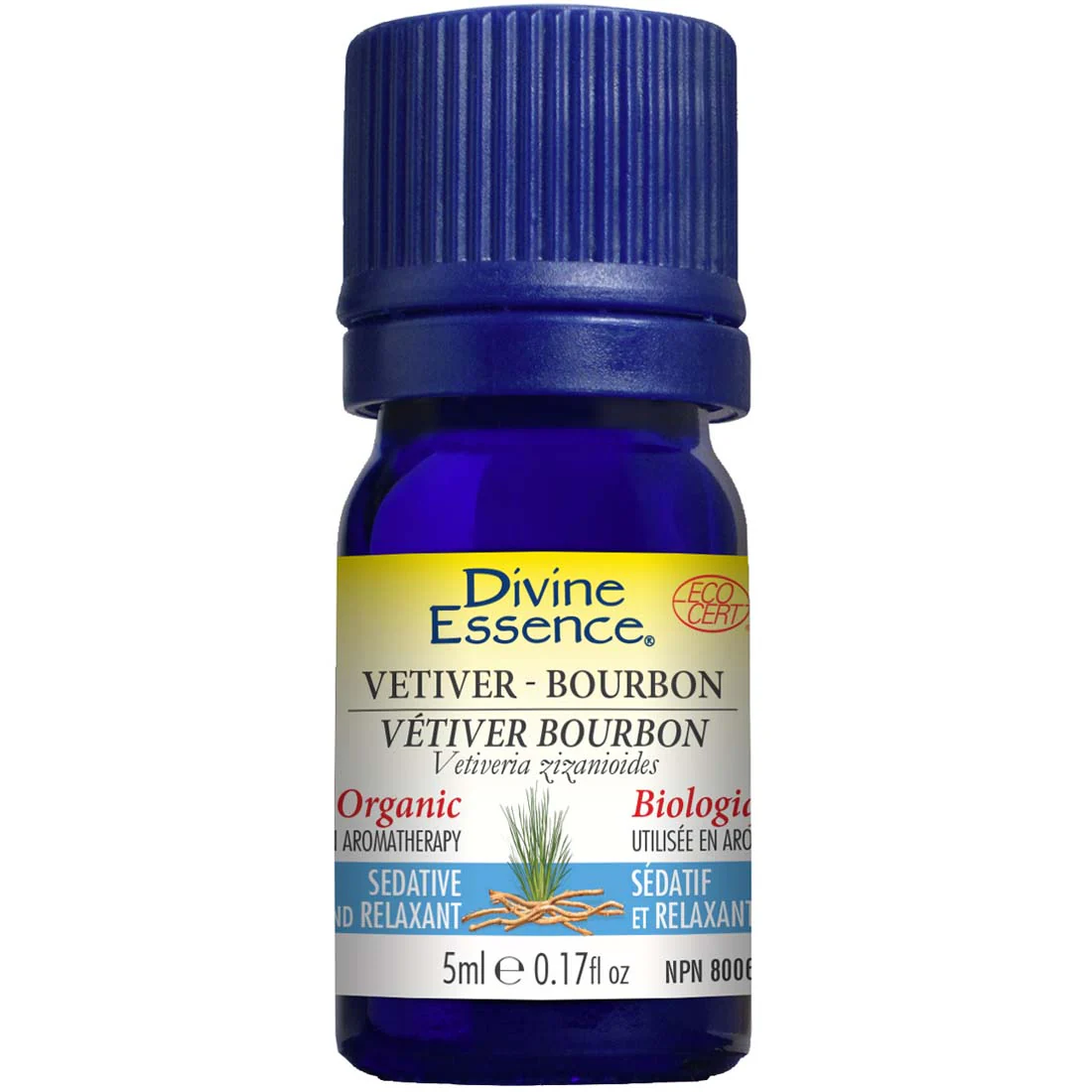 Divine Essence Vetiver Bourbon Essential Oil, 5ml