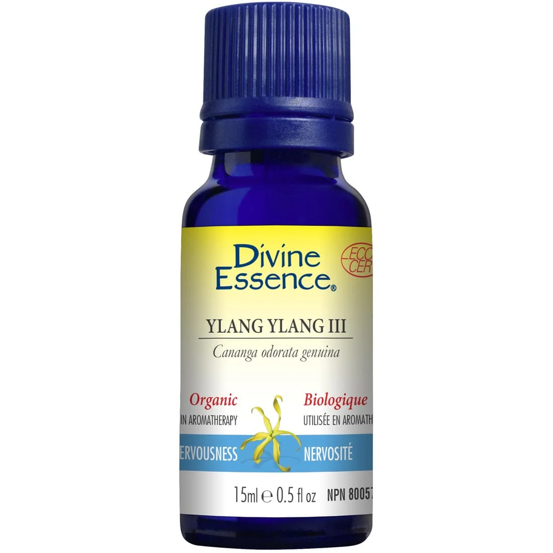 Divine Essence Ylang Ylang III Essential Oil (Organic), 15ml
