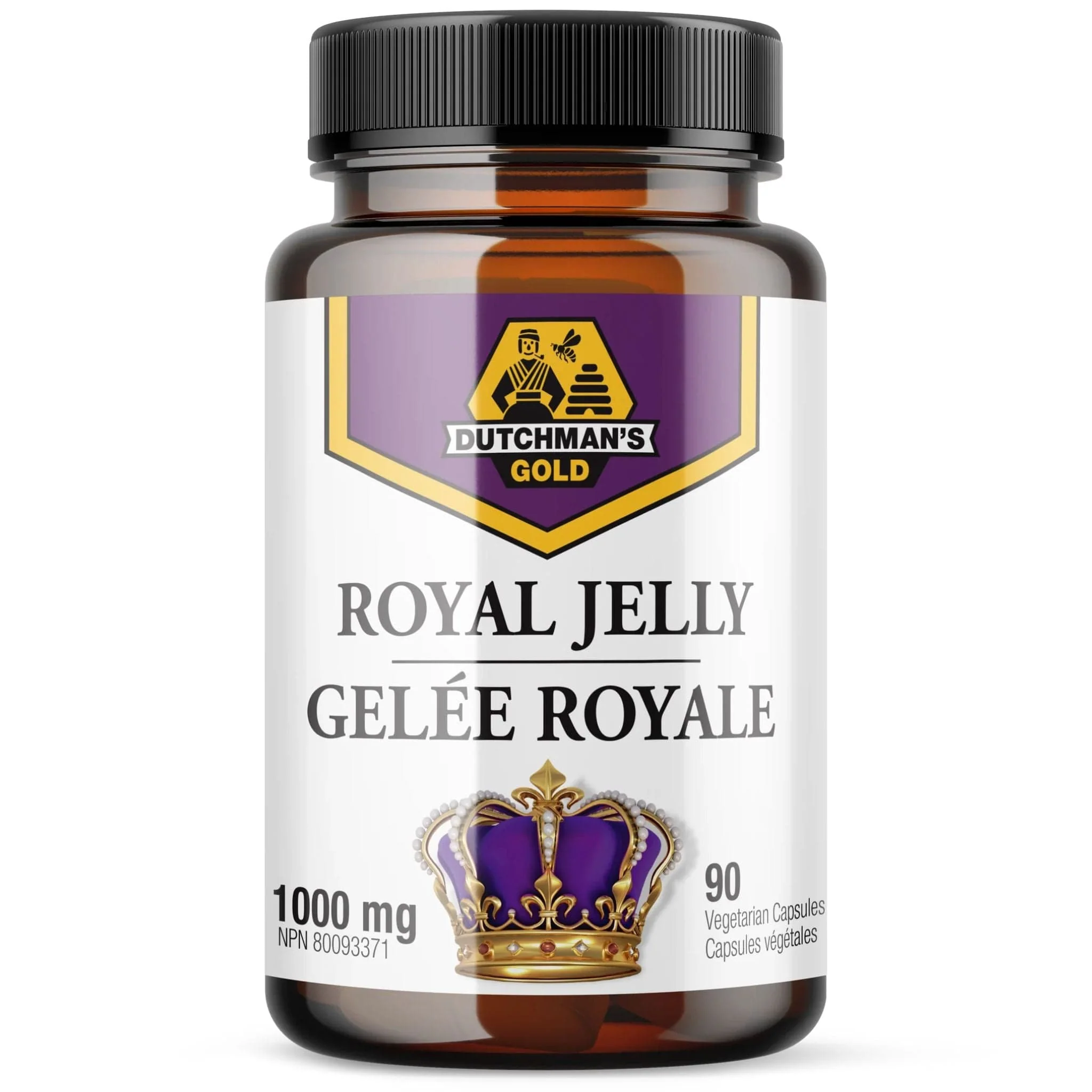 Dutchman’s Gold Royal Jelly 1000mg, Freeze Dried, 90 Vegetarian Capsules