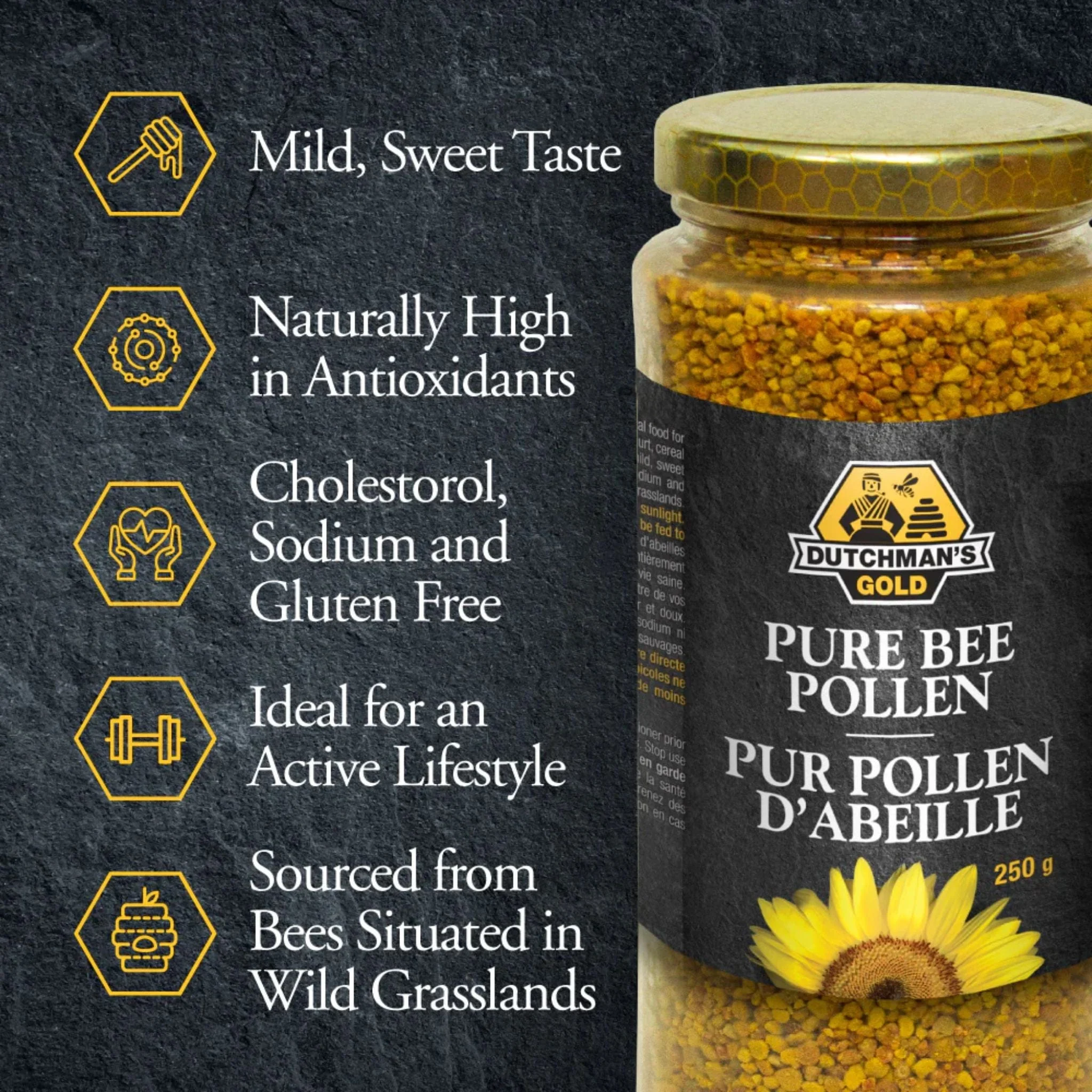 Dutchman's Gold Premium Canadian Bee Pollen Granules, 250g - Image 2