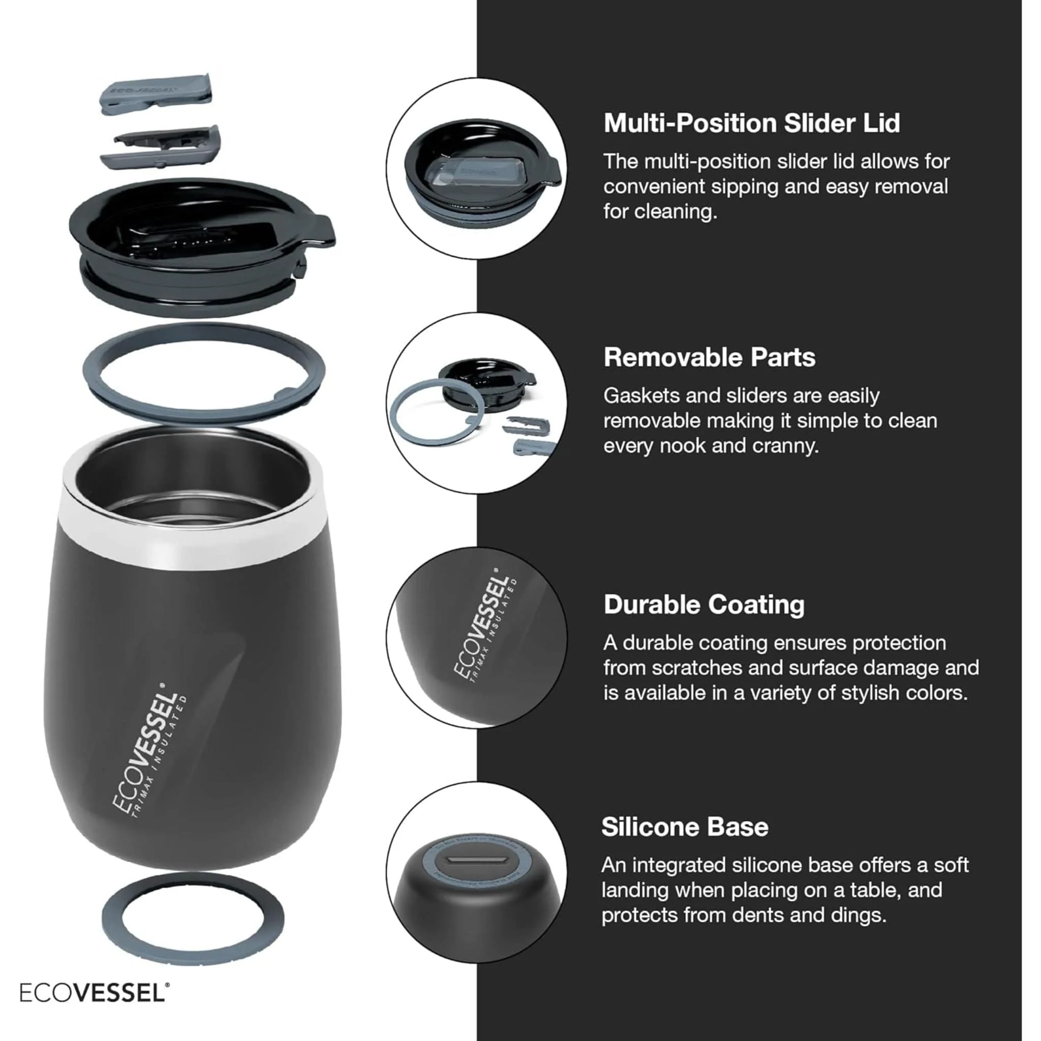 EcoVessel PORT Tumbler, For Coffee  and Drinks On The Go, 295ml CLEARANCE 50% Off Final Sale - Image 7