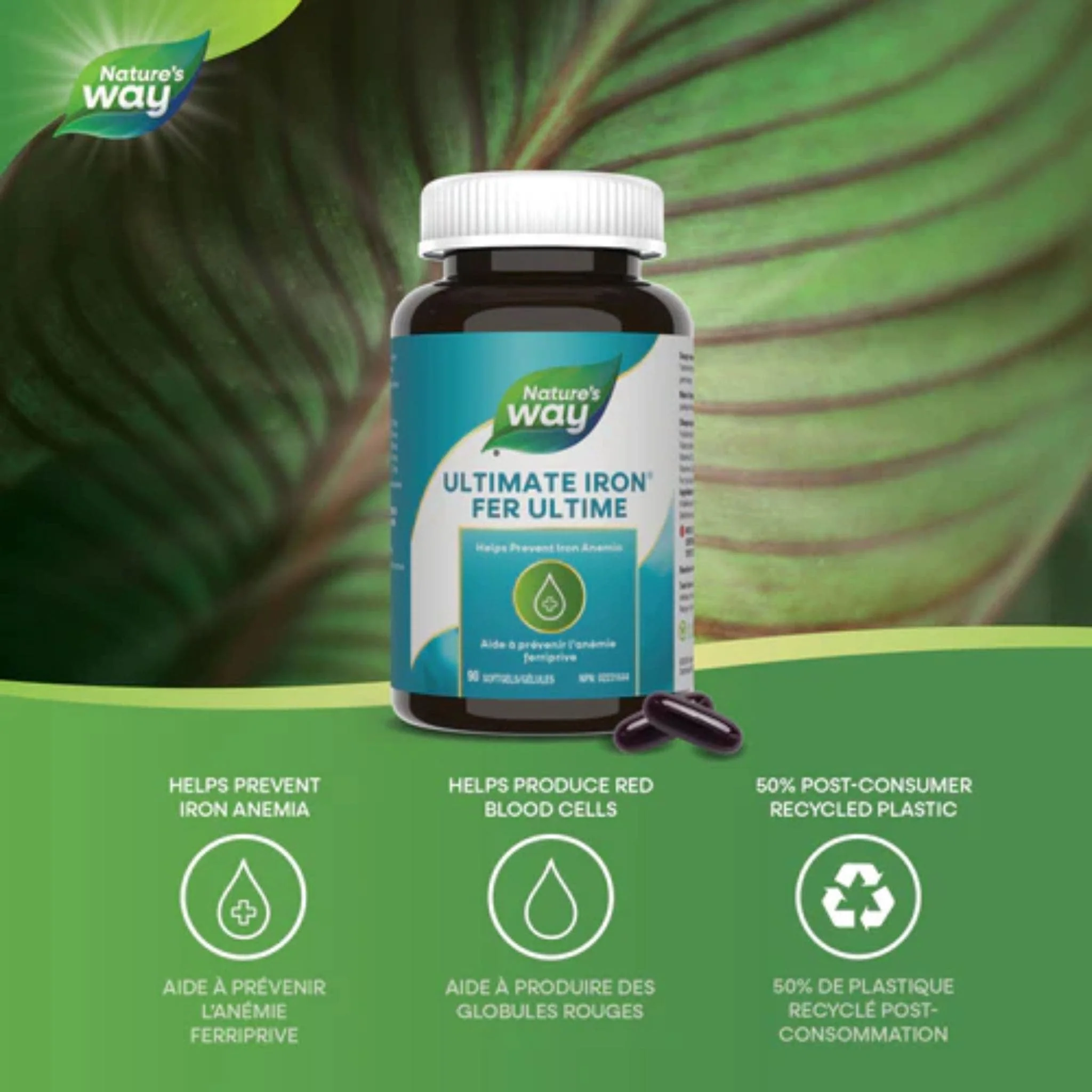 Nature's Way Ultimate Iron 25mg, 90 Softgels - Image 2