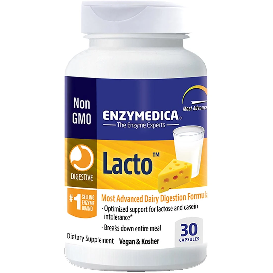 Enzymedica Lacto (For Lactose Intolerance), 30 Capsules - Image 2