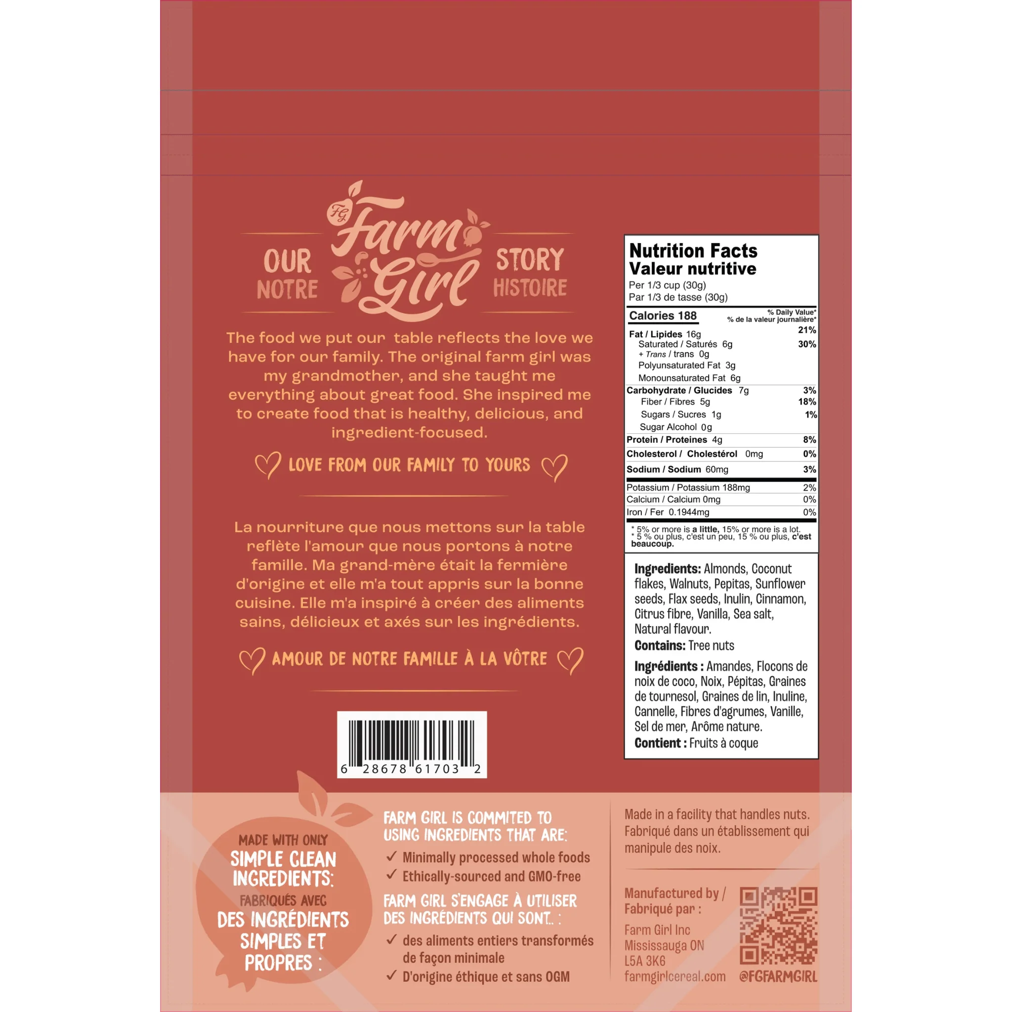 Farm Girl Ketomix Granola, Low Carb, High Protein, Nutrient Dense, 300g - Image 2