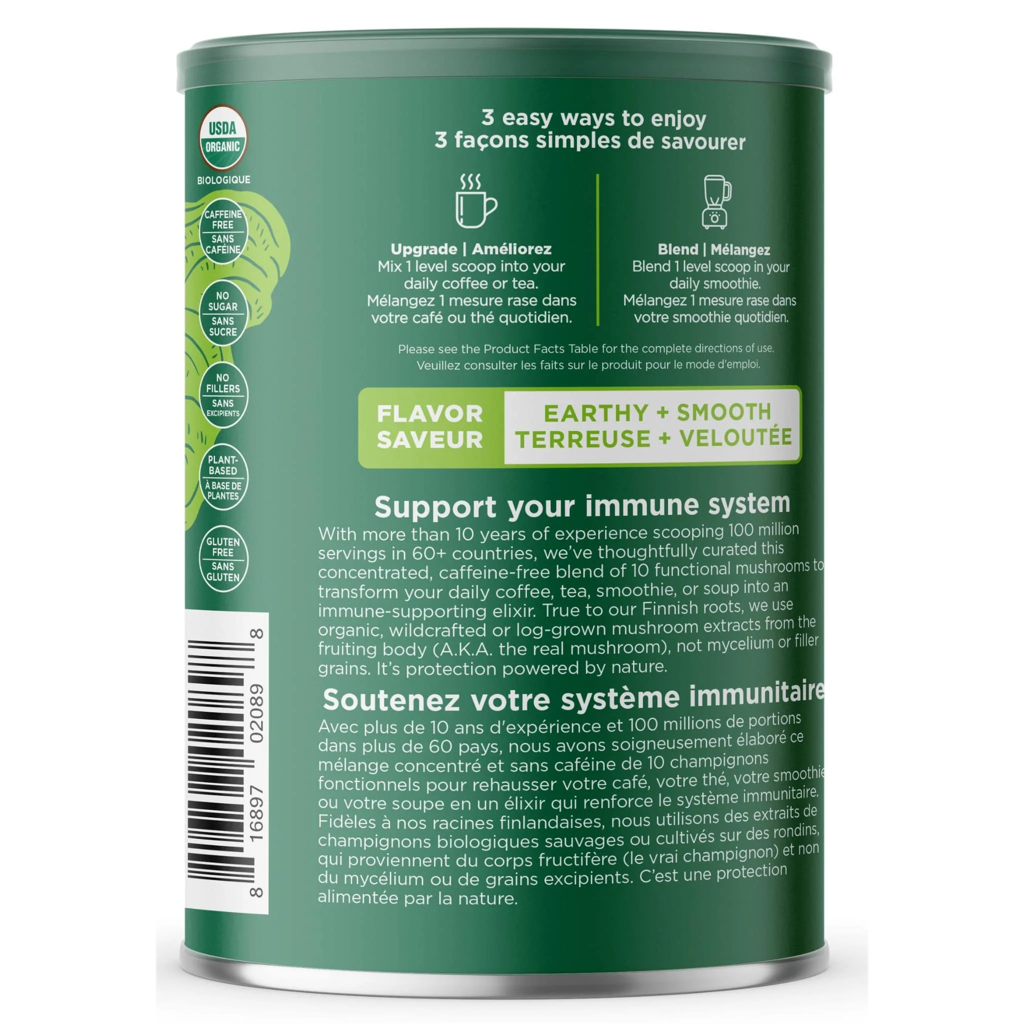 Four Sigmatic Mushroom Blend Mix with 10 Functional Mushrooms, Powder, 60g, 30 Servings - Image 2