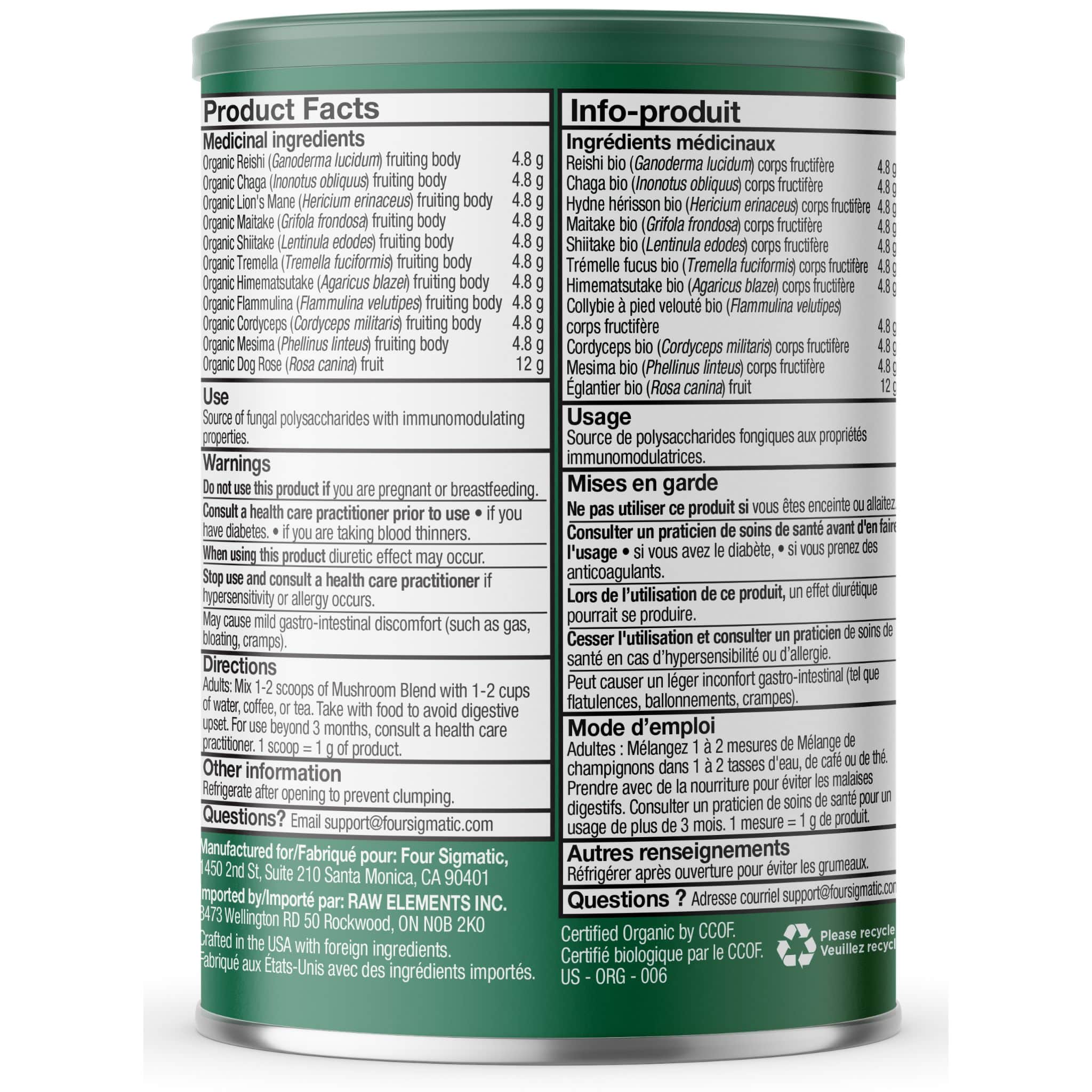 Four Sigmatic Mushroom Blend Mix with 10 Functional Mushrooms, Powder, 60g, 30 Servings - Image 3