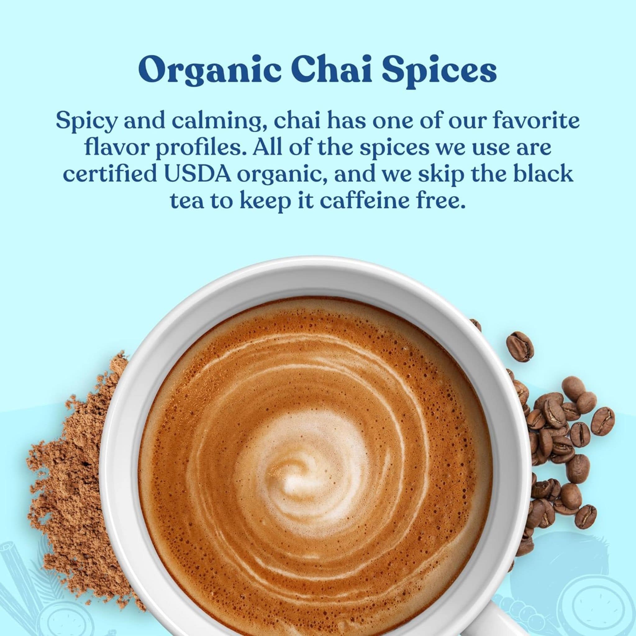 Four Sigmatic Calm Organic Chai Latte Mix with Reishi Mushroom, 10x6g Sachets - Image 5