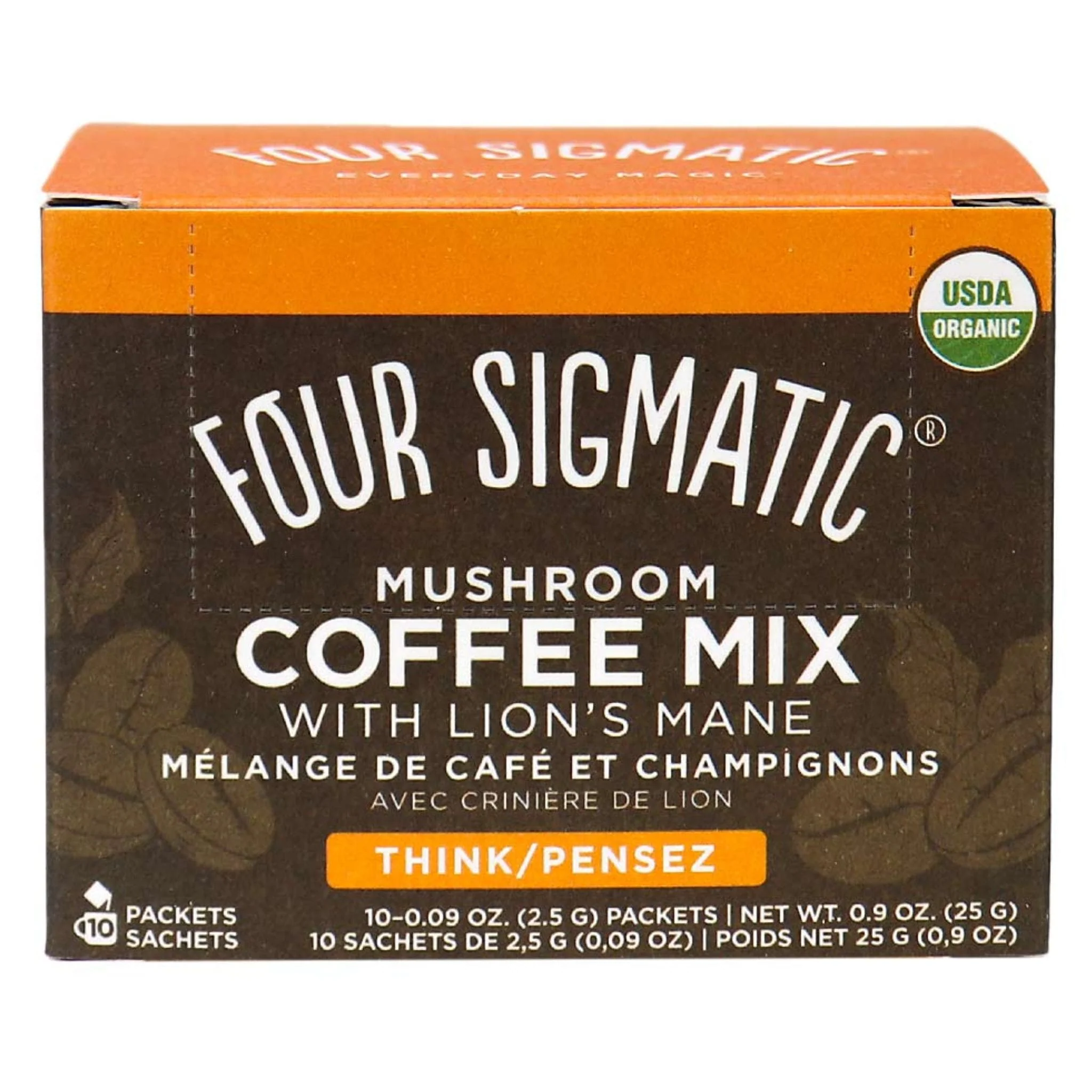 Four Sigmatic Mushroom Coffee Mix, Ground Coffee with Lion’s Mane, 10x2.5g Sachets