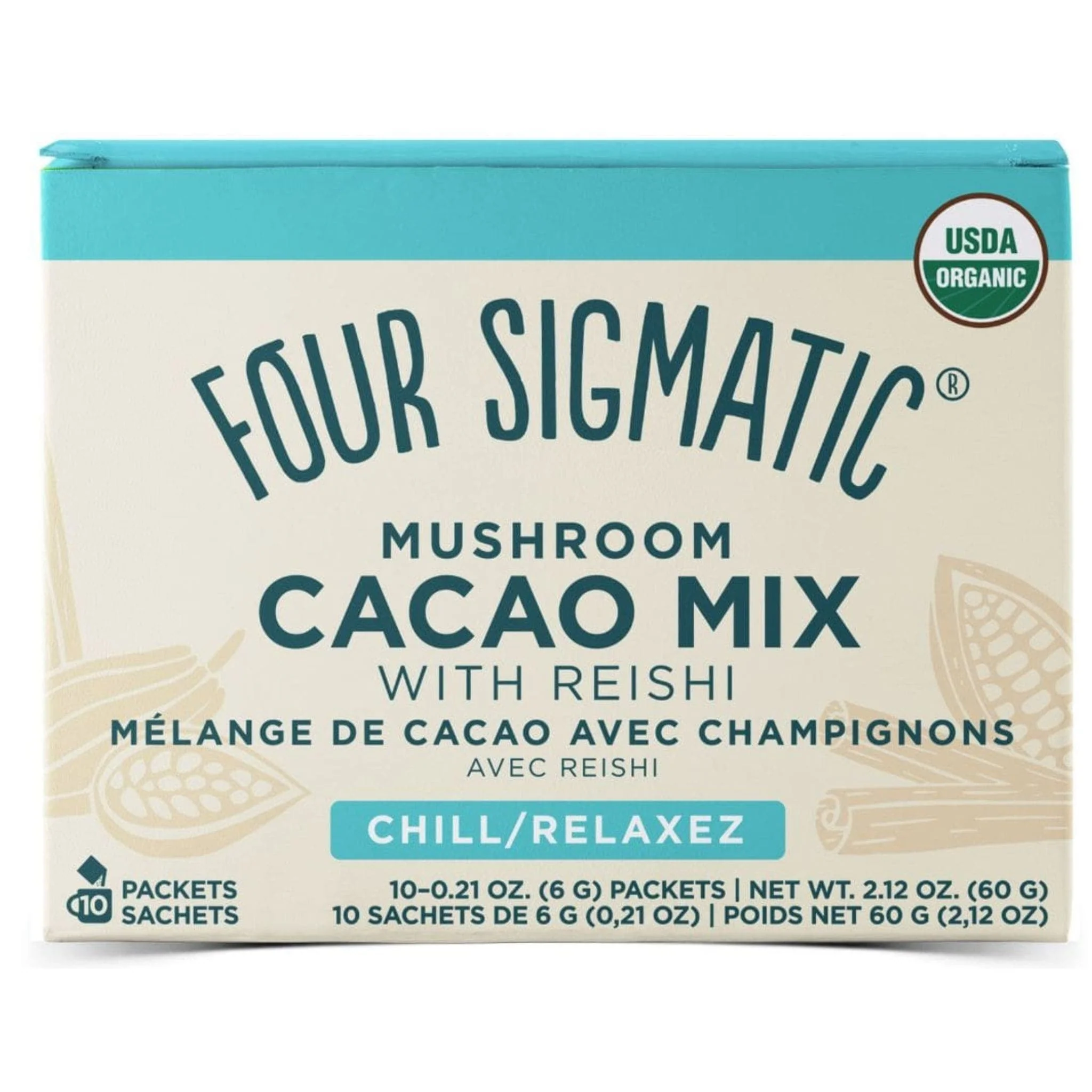 Four Sigmatic Mushroom Cacao Mix, 10x6g Sachets