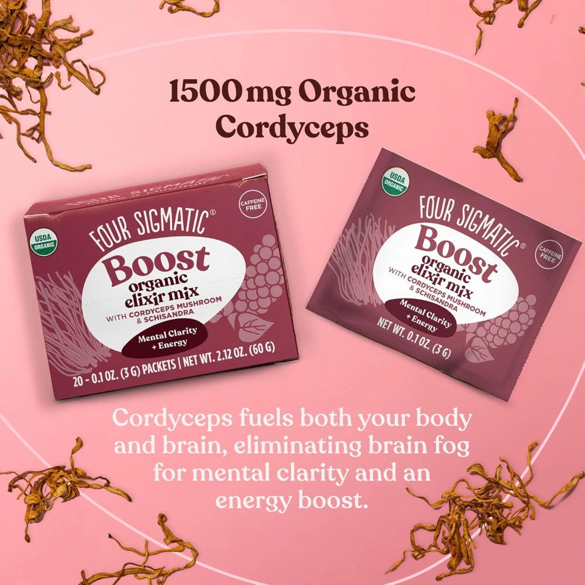 Four Sigmatic Boost Organic Elixir Mix with Cordyceps and Schisandra, Energy Boost & Recovery Support, 20x3g Sachets - Image 5