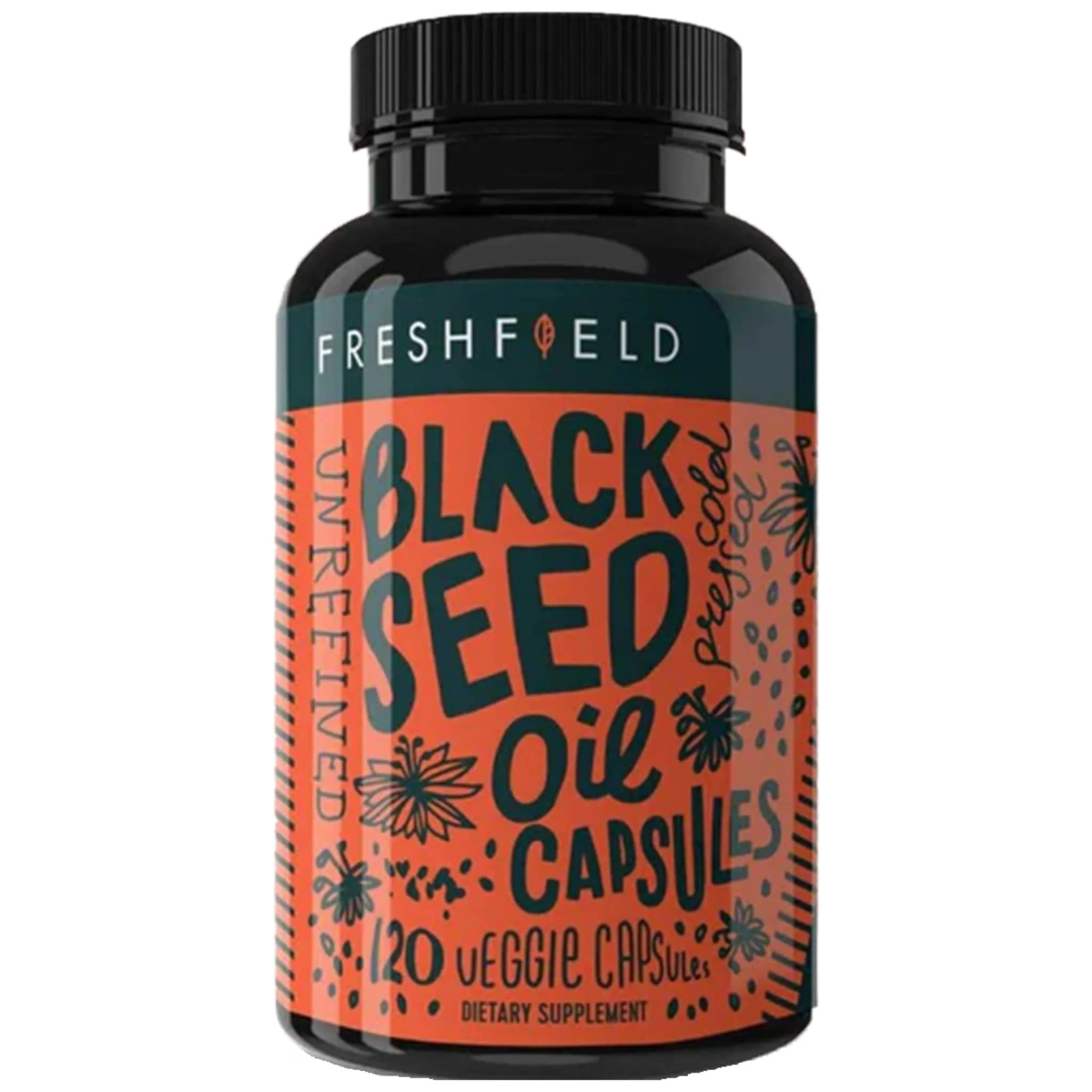 Freshfield Black Seed Oil, Cold-Pressed, Supports Immune and Digestive Health, 120 Vegetable Capsules