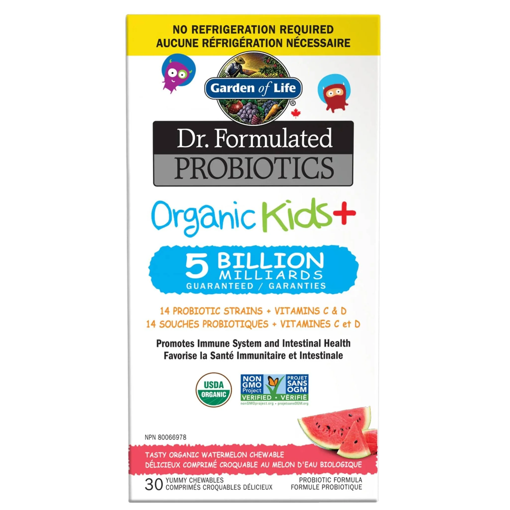 Garden of Life Dr. Formulated Organic Kids+ Probiotics + Vitamins C & D, Delicious, 30 Chewable Tablets - Image 5