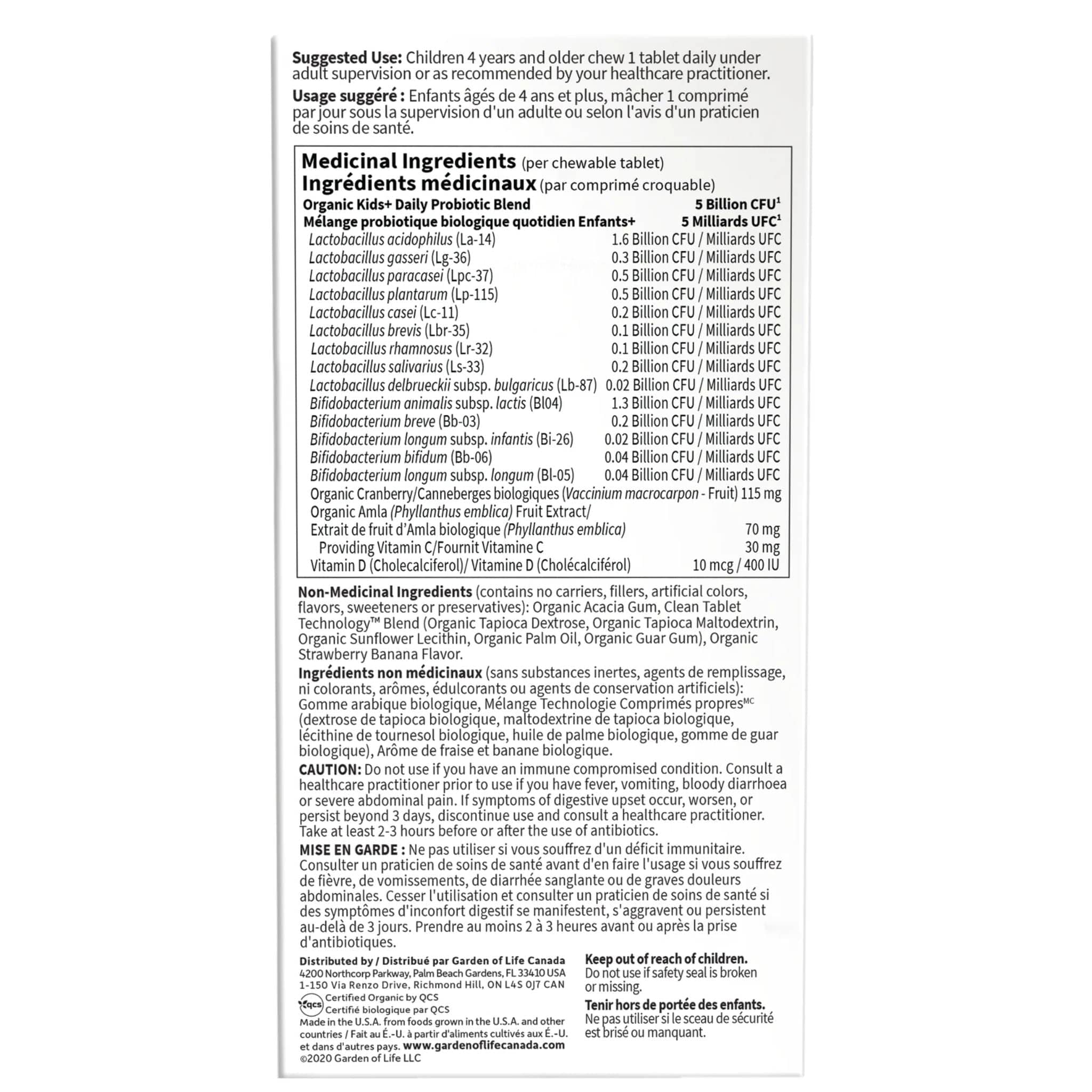 Garden of Life Dr. Formulated Organic Kids+ Probiotics + Vitamins C & D, Delicious, 30 Chewable Tablets - Image 6