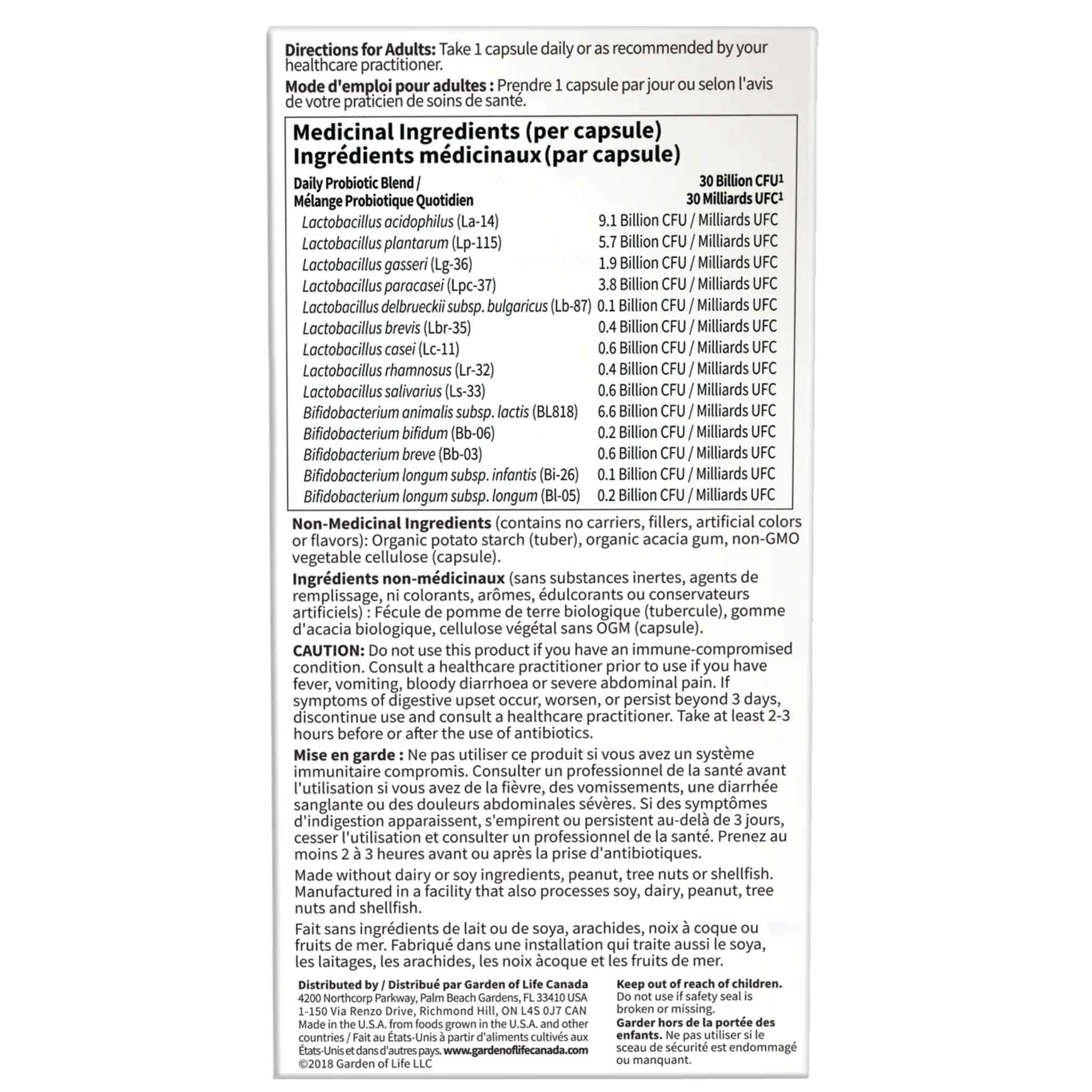 Garden of Life Dr. Formulated Probiotics Once Daily 30 Billion, 30 Vcaps - Image 2