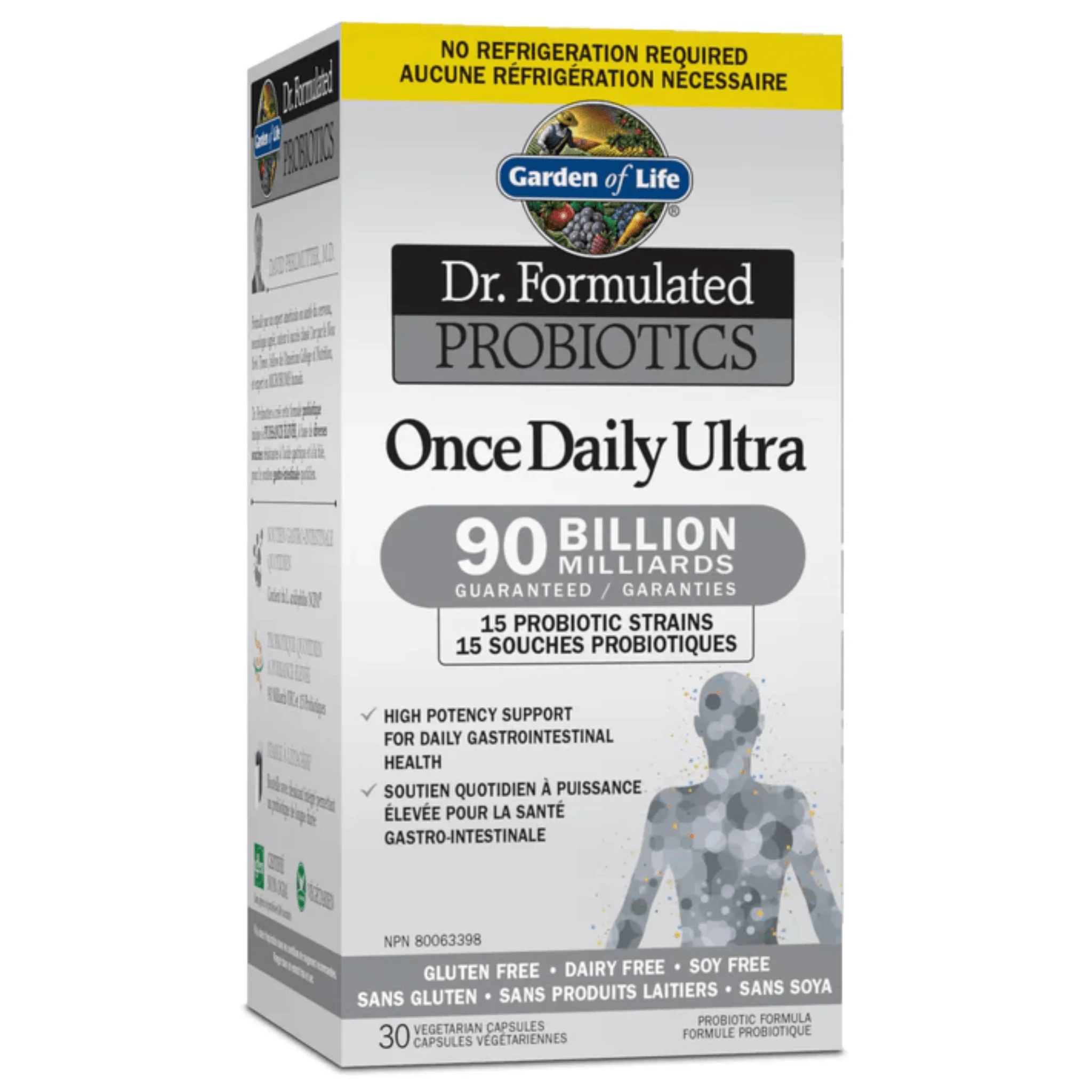 Garden of Life Dr. Formulated Probiotics Once Daily Ultra 90 Billion, Shelf Stable, 30 Vegetable Capsules