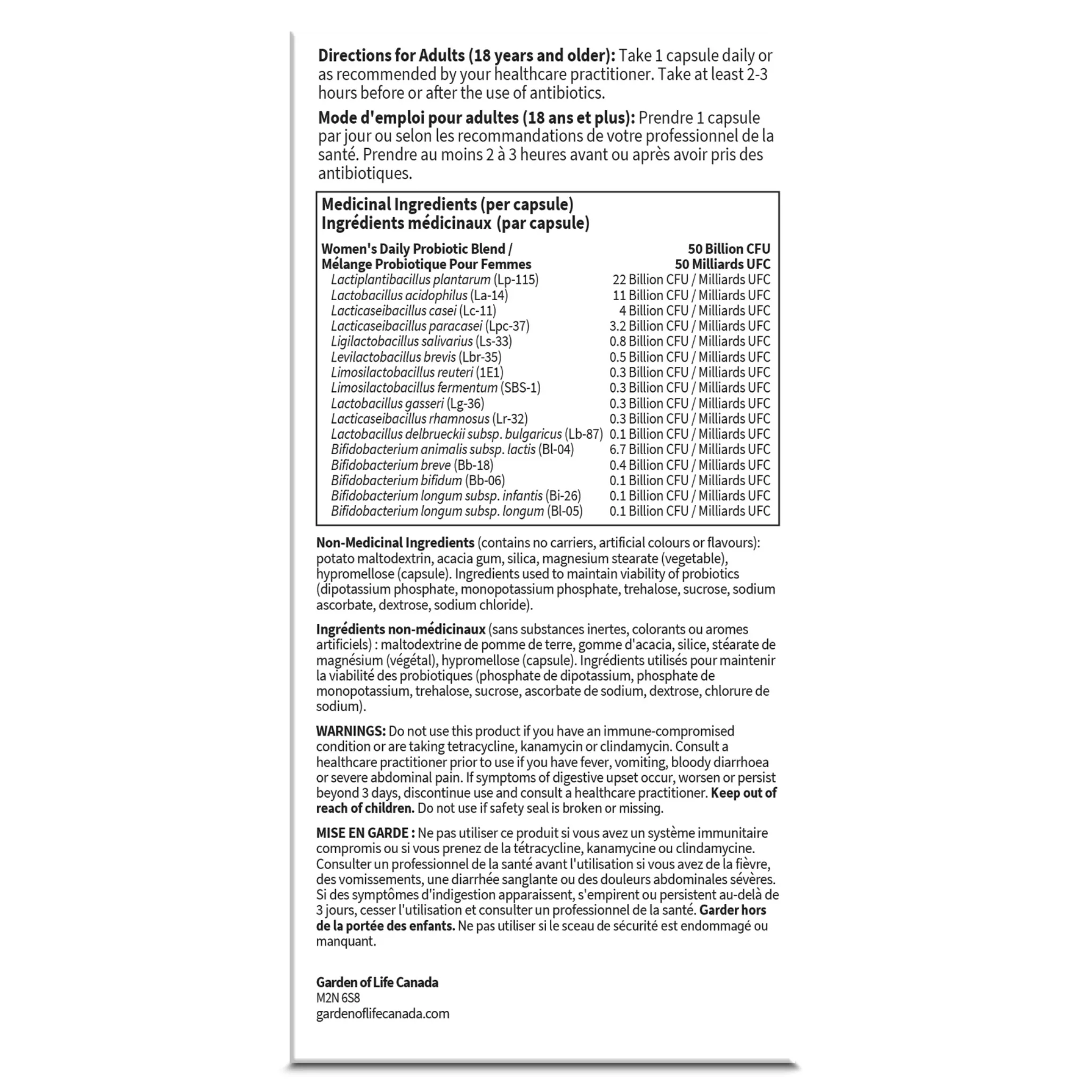 Garden of Life Dr. Formulated Probiotics Once Daily Women's 50 Billion (Shelf Stable), 30 Vcaps - Image 4