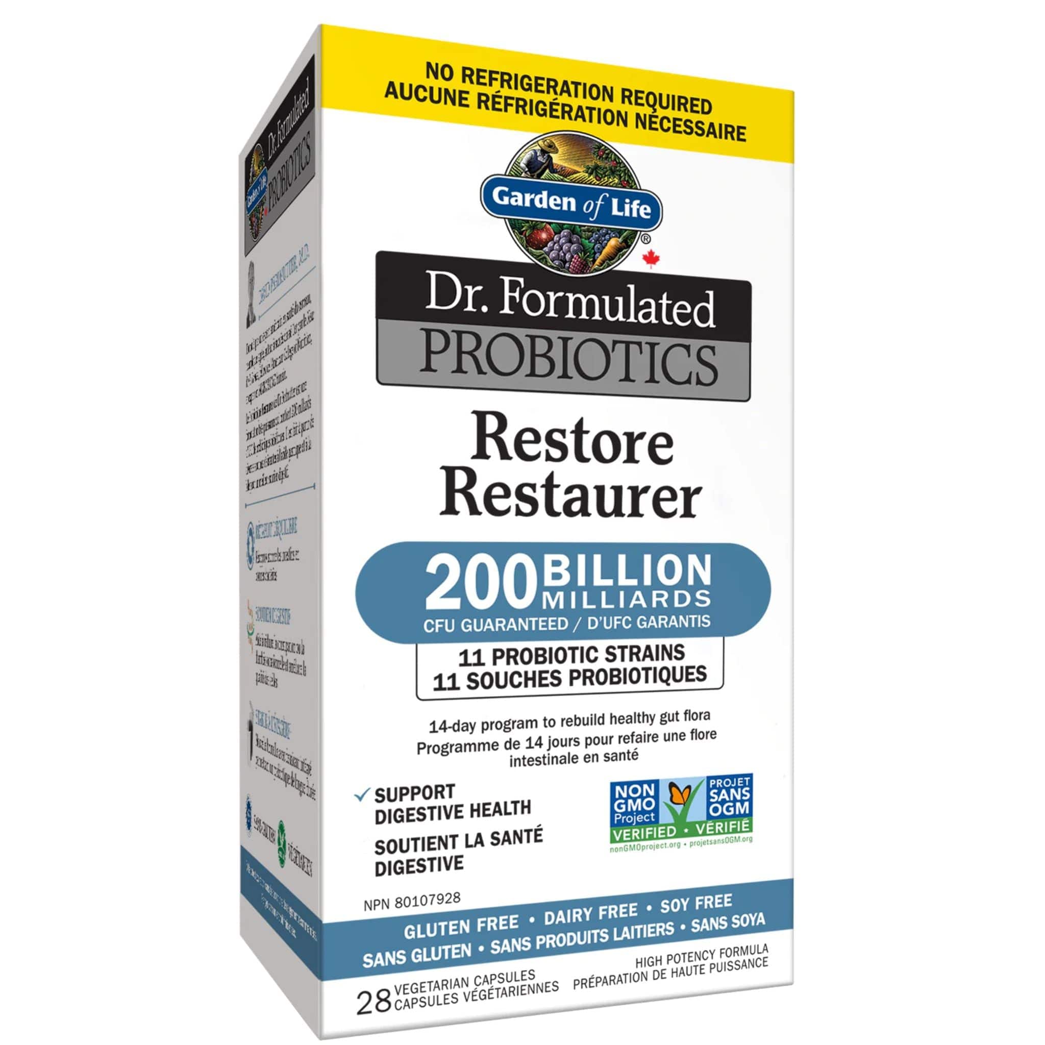 Garden of Life Dr. Formulated Restore Probiotics 200 Billion Active Bacteria, 28 Vegetable Capsules