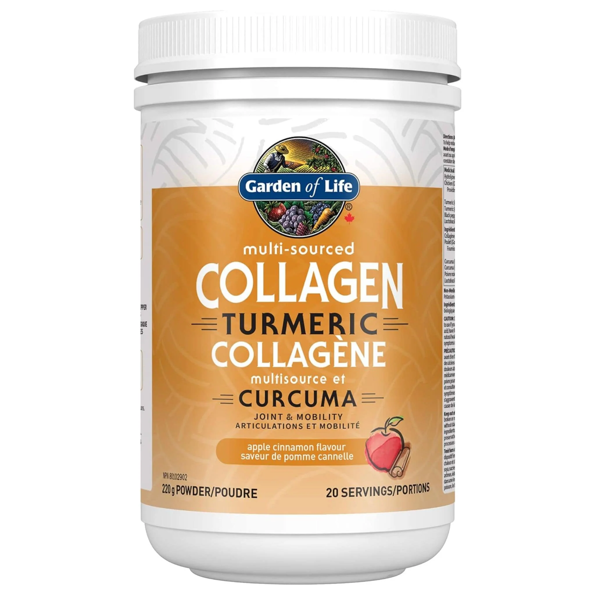 Garden of Life Multi-Sourced Collagen Turmeric for Joints and Mobility, 220g