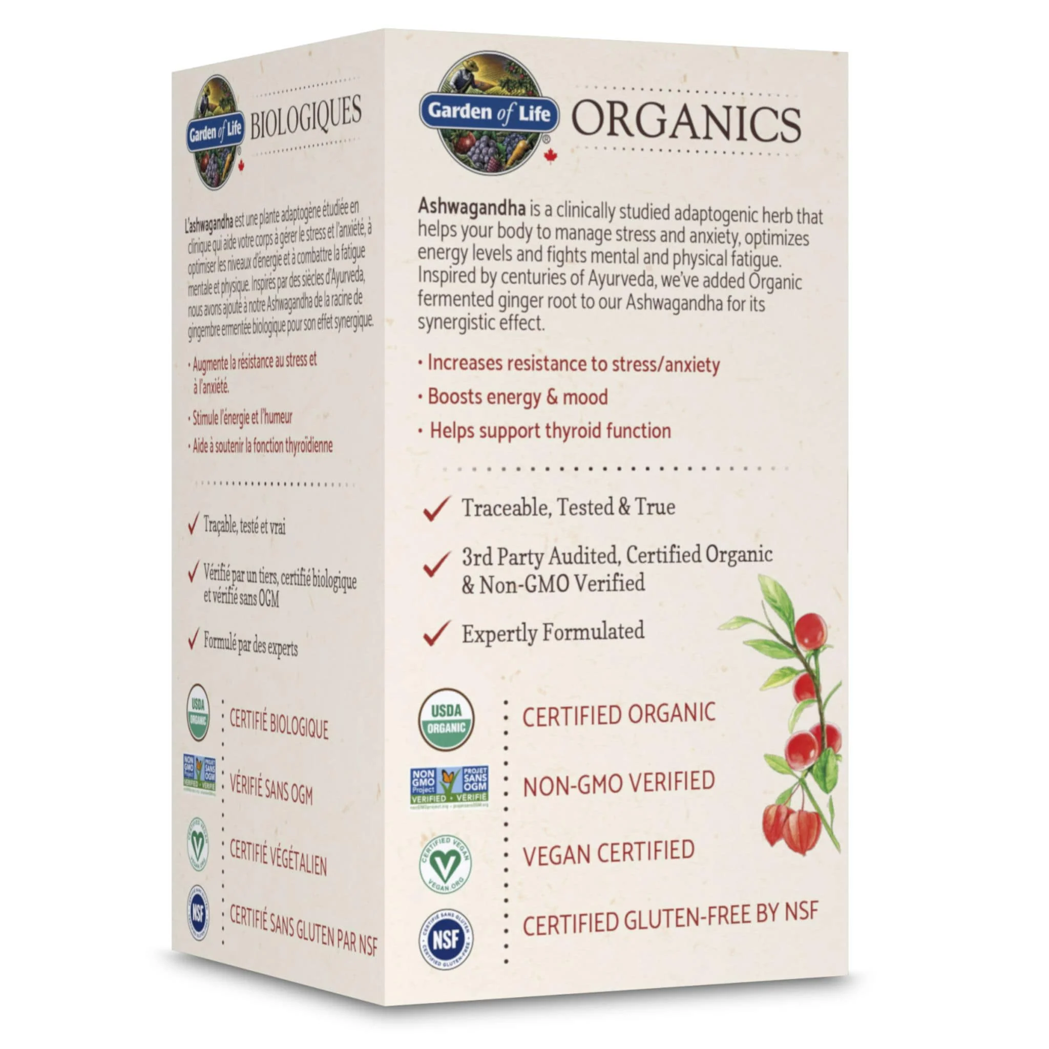 Garden of Life Organics Ashwagandha, 60 Tablets - Image 3