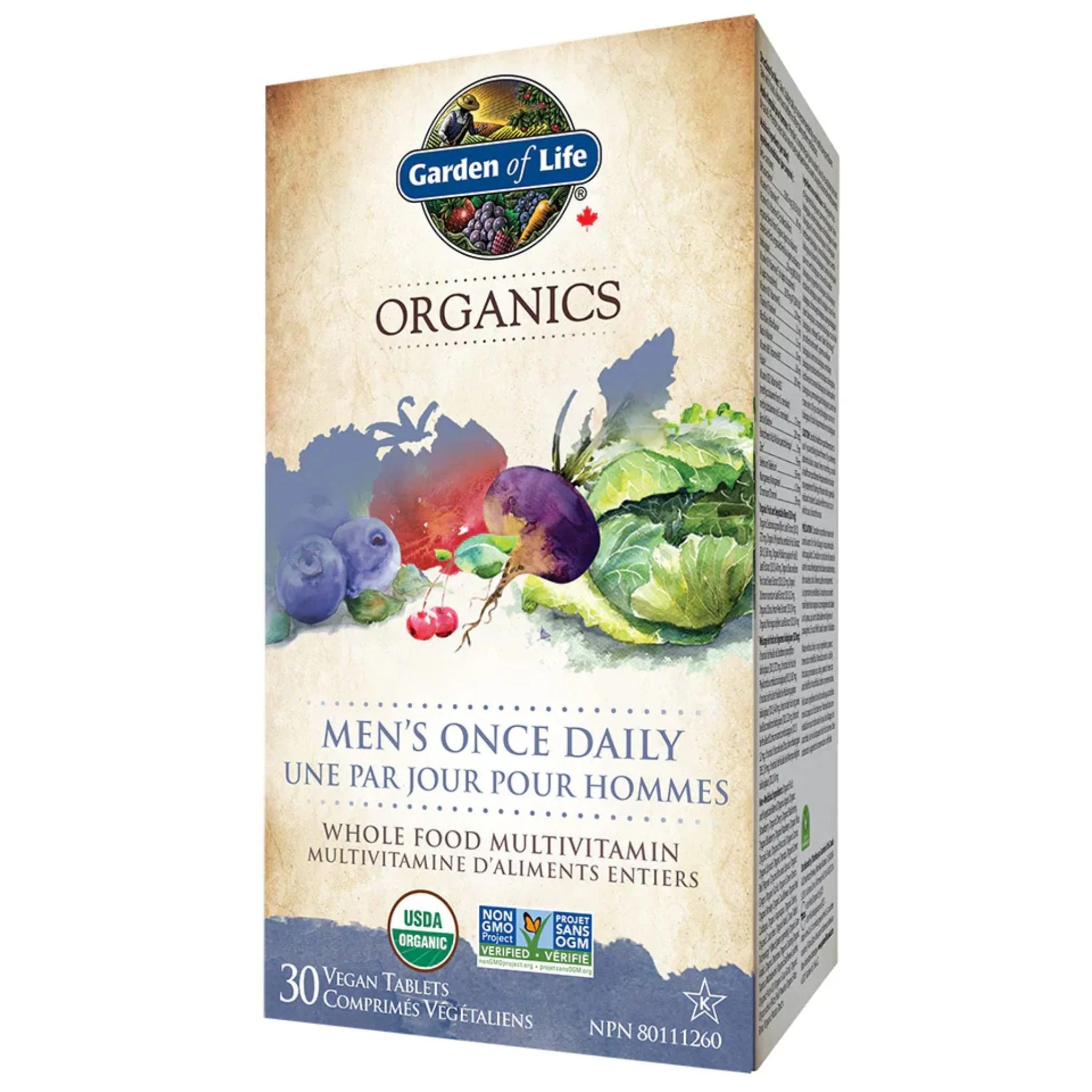 Garden of Life Organics Men's Once Daily Multivitamin, 30-60 Vegan Tablets - Image 2