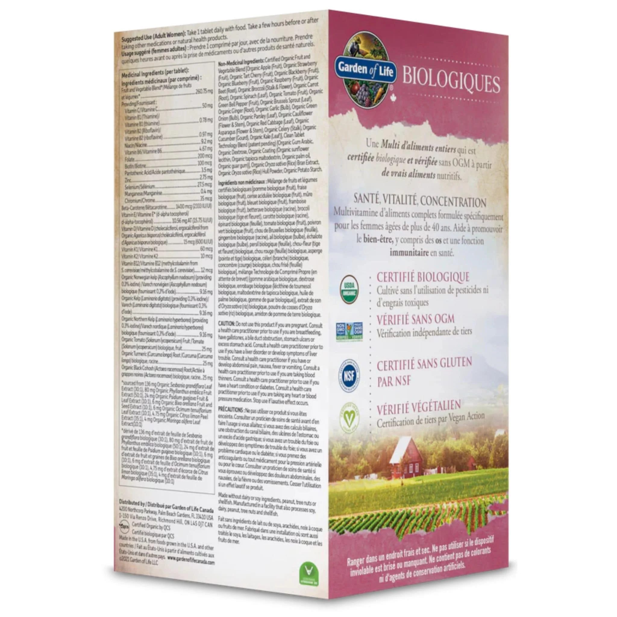 Garden of Life Organics Women's Multi 40+, Multivitamin, 60 Vegan Tablets - Image 4