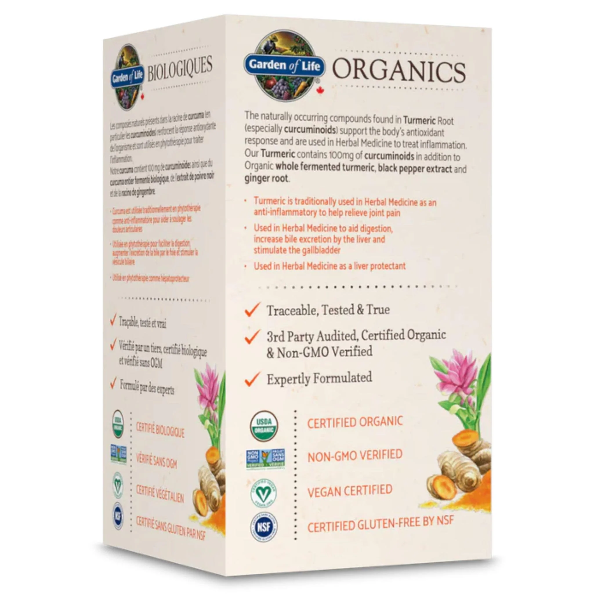 Garden of Life Organics Turmeric, 60 Vegan Tablets - Image 3