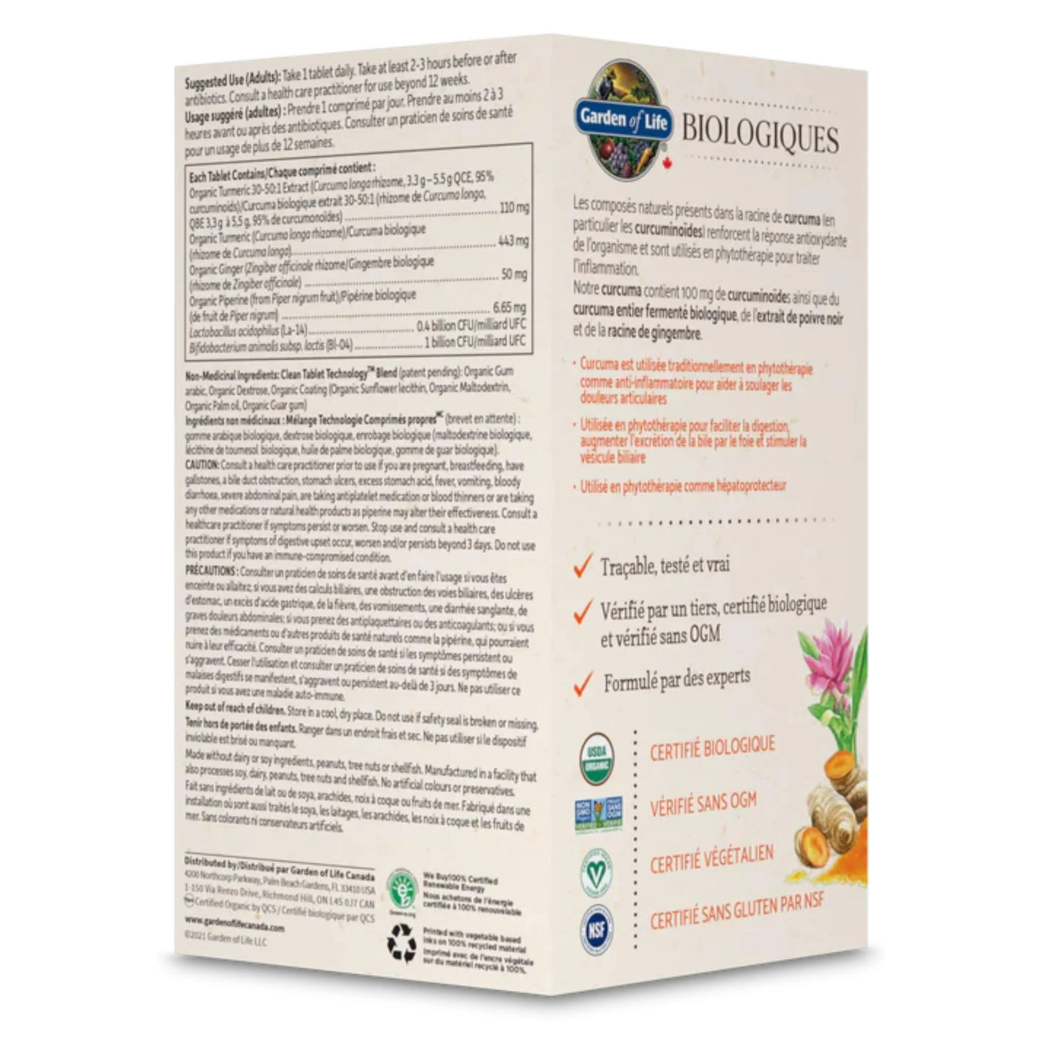 Garden of Life Organics Turmeric, 60 Vegan Tablets - Image 4