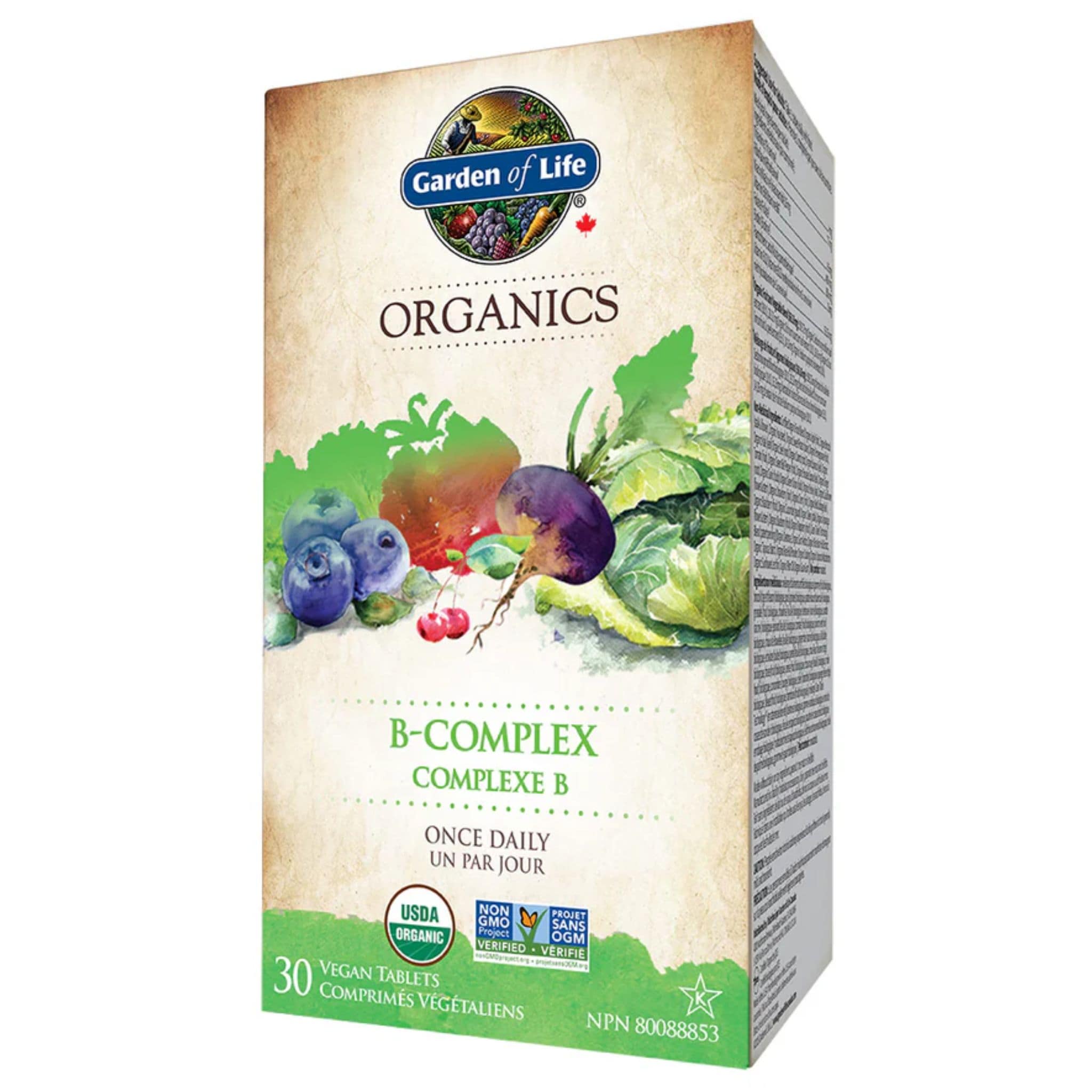 Garden of Life Organics Vitamin B-Complex Once Daily, 30 Vegan Tablets - Image 2