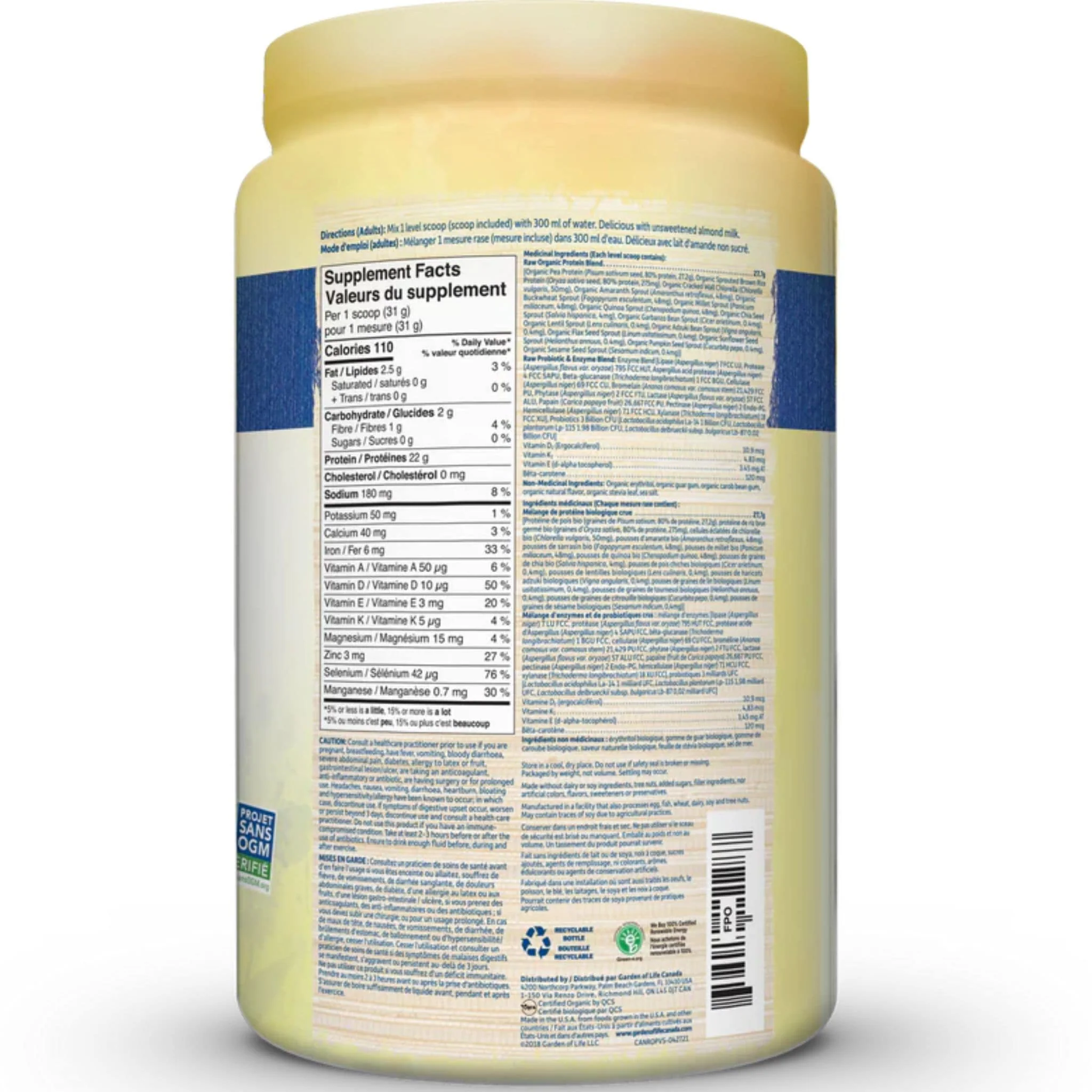 Garden of Life Raw Organic Protein Powder, 20 Servings - Image 12