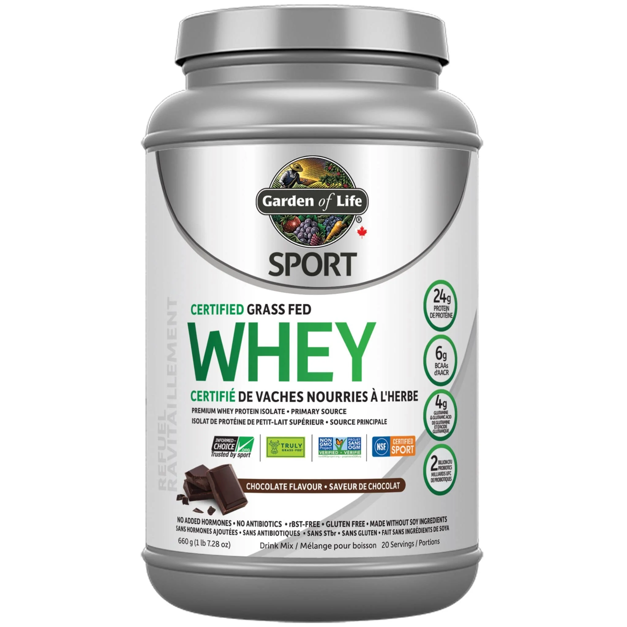 Garden of Life Sport Whey, Certified Grass Fed Whey, 640g-660g
