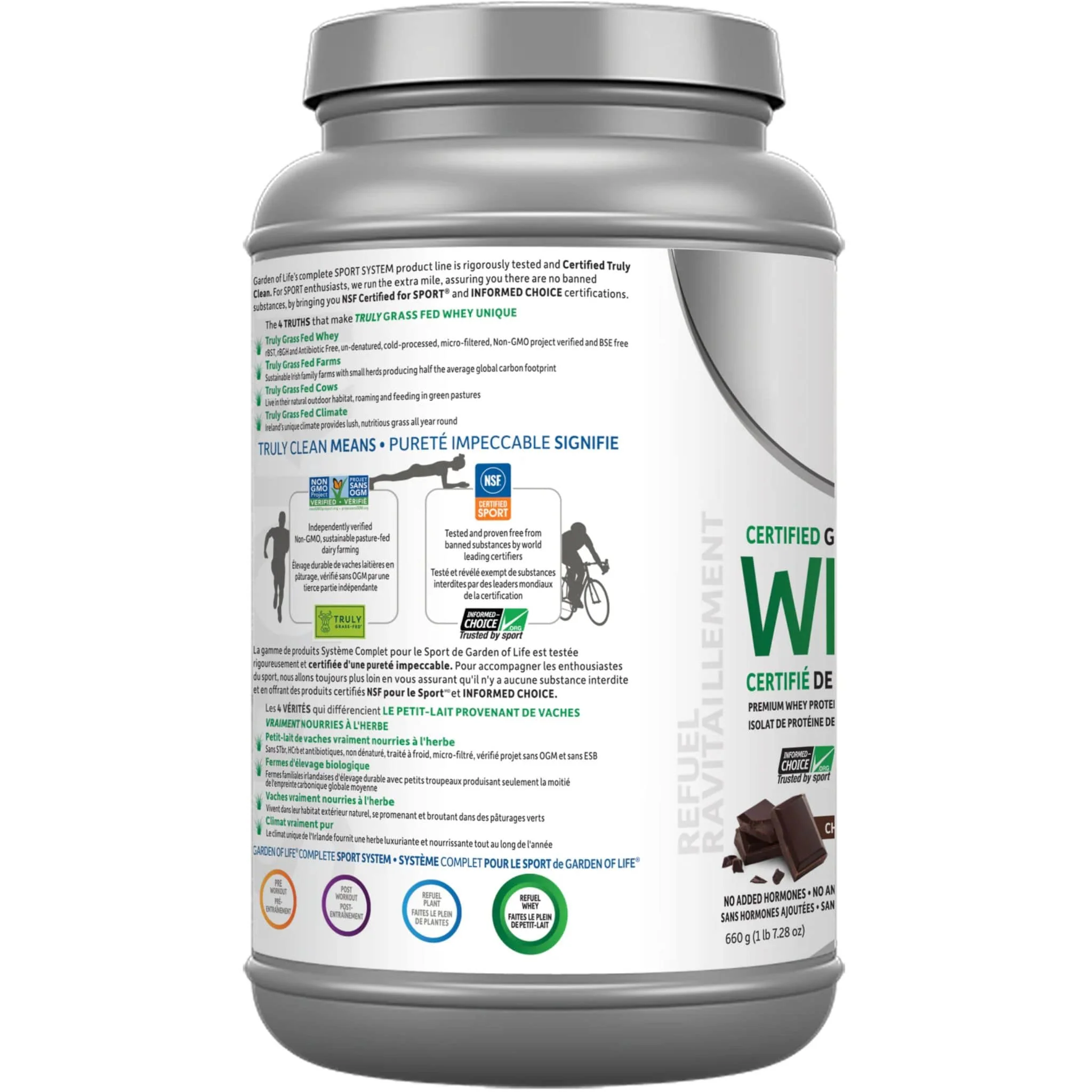 Garden of Life Sport Whey, Certified Grass Fed Whey, 640g-660g - Image 3
