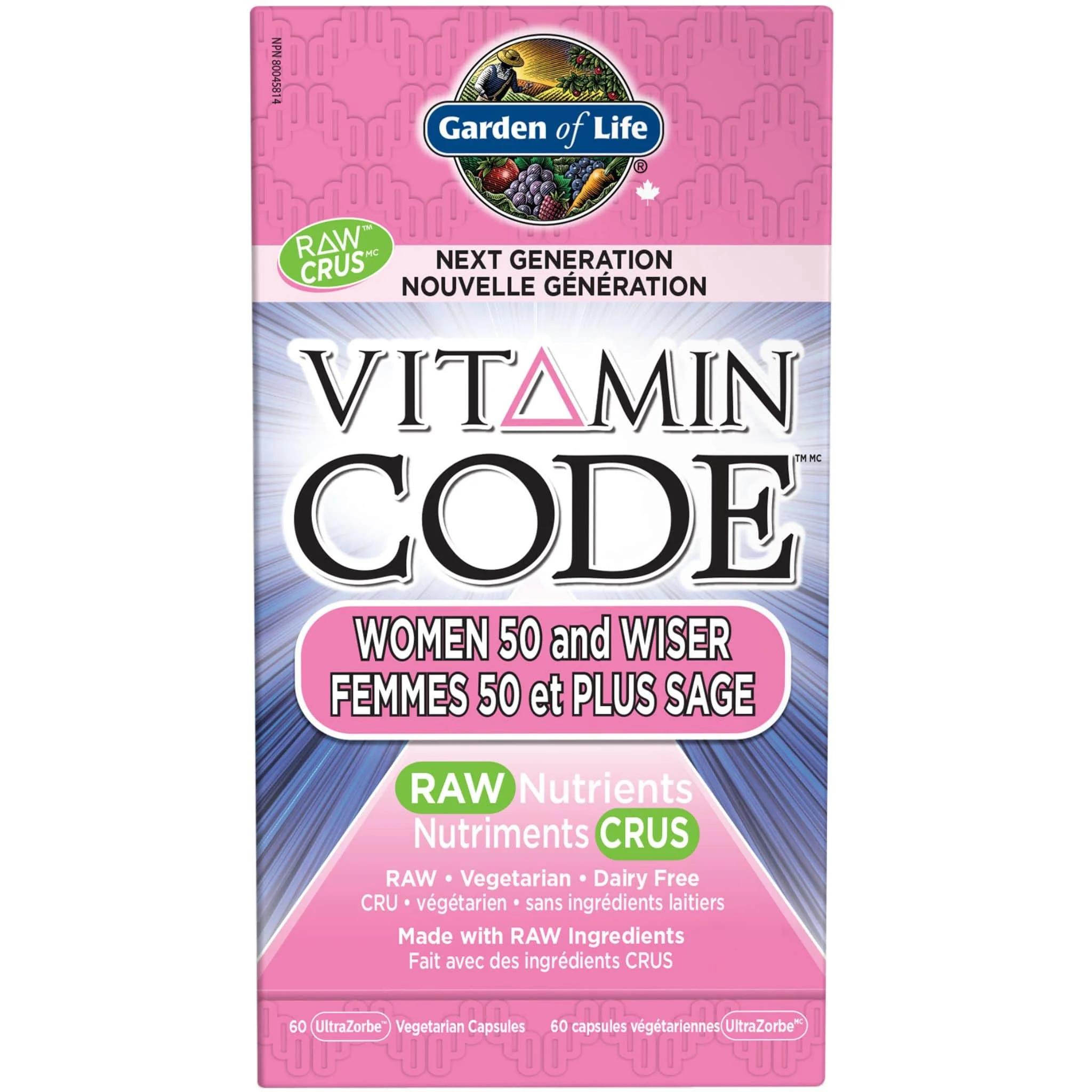 Garden of Life Vitamin Code for Women 50 & Wiser, 60 Vcaps