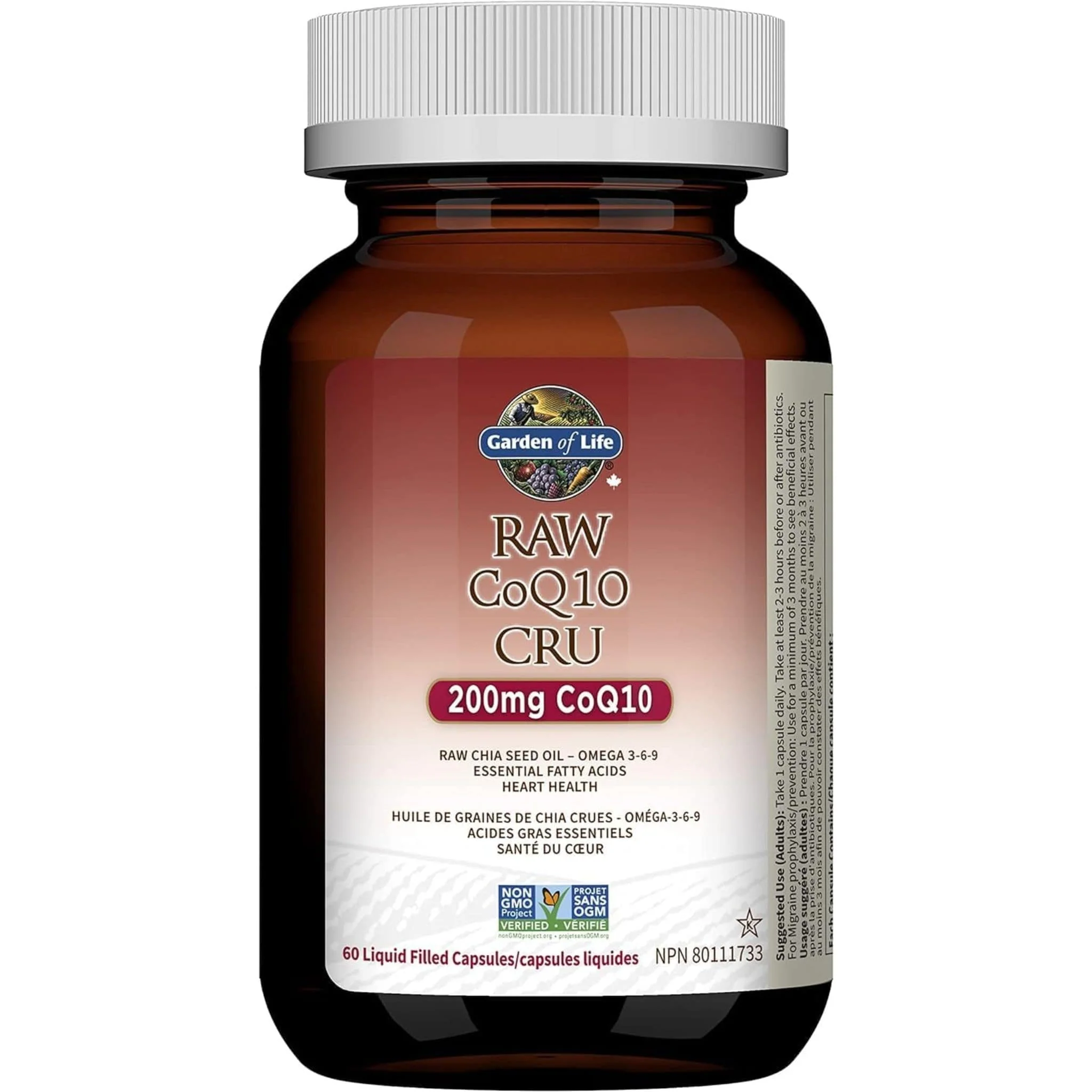 Garden of Life Vitamin Code Raw CoQ10 200mg, 60 Vegetarian Capsules - Image 2
