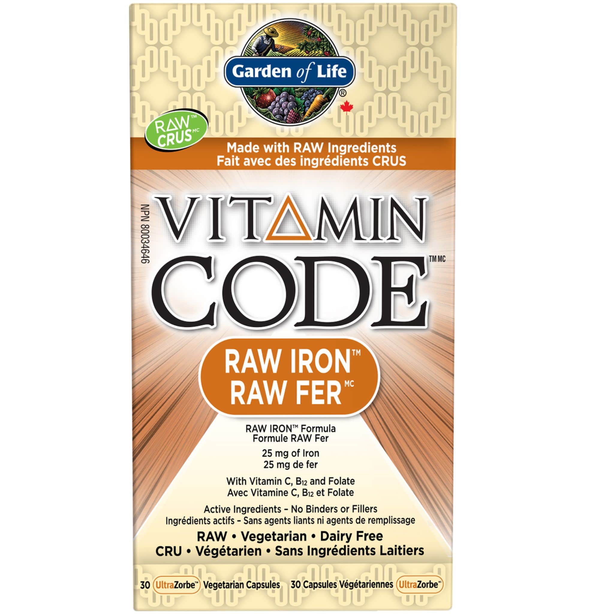 Garden of Life Vitamin Code Raw Iron, 30 Vcaps