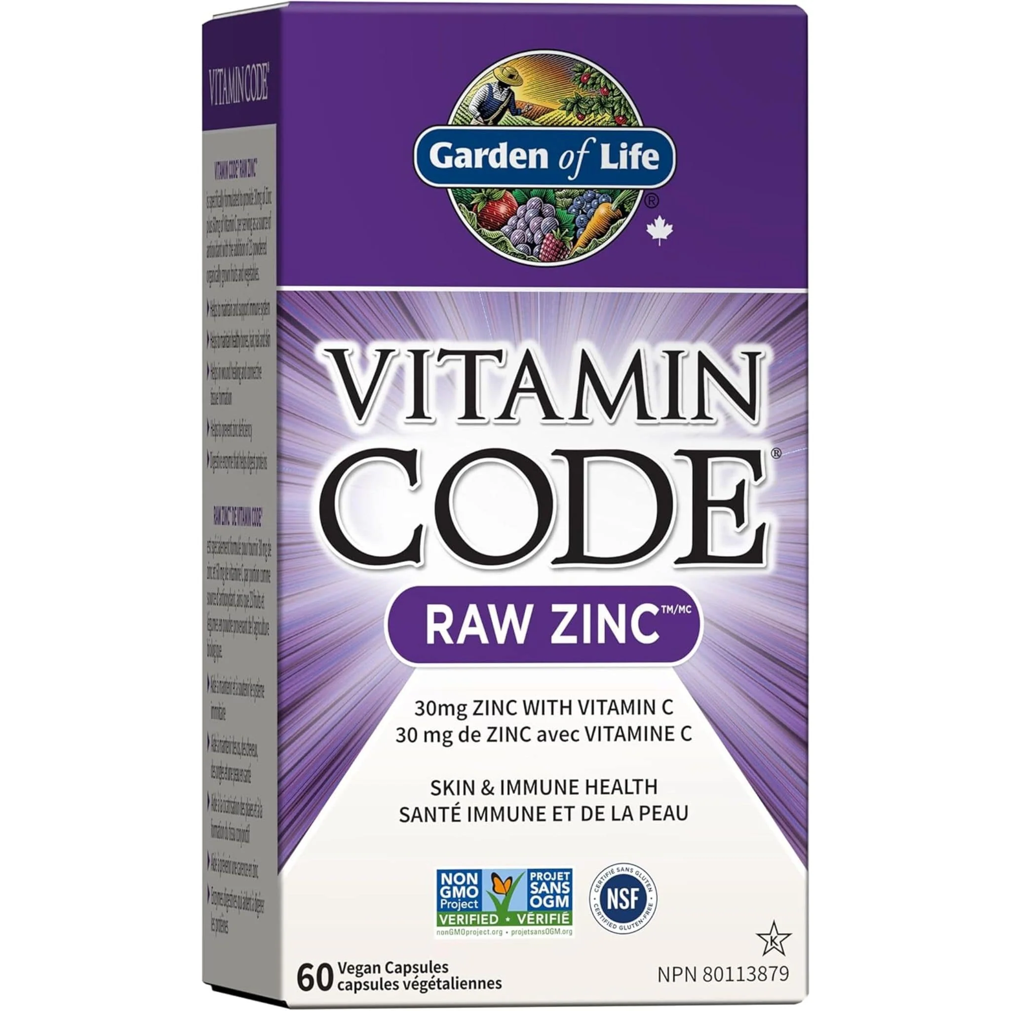 Garden Of Life Vitamin Code Raw Zinc 30mg, 60 Vegan Capsules