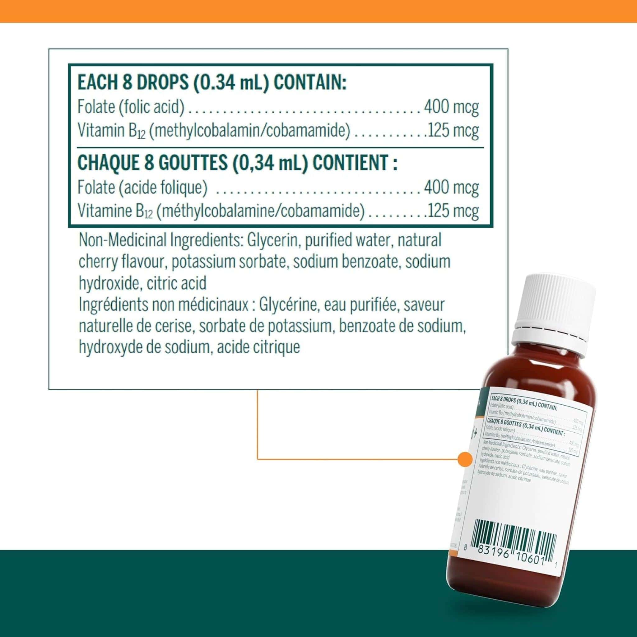 Genestra Bio Folic Acid + B12 Liquid , 30ml - Image 2