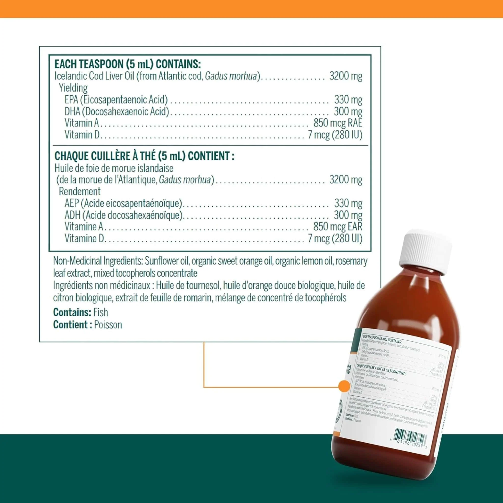 Genestra Cod Liver Oil Forte, Pharmaceutical grade, Wild Fish Sourced, 500ml - Image 6