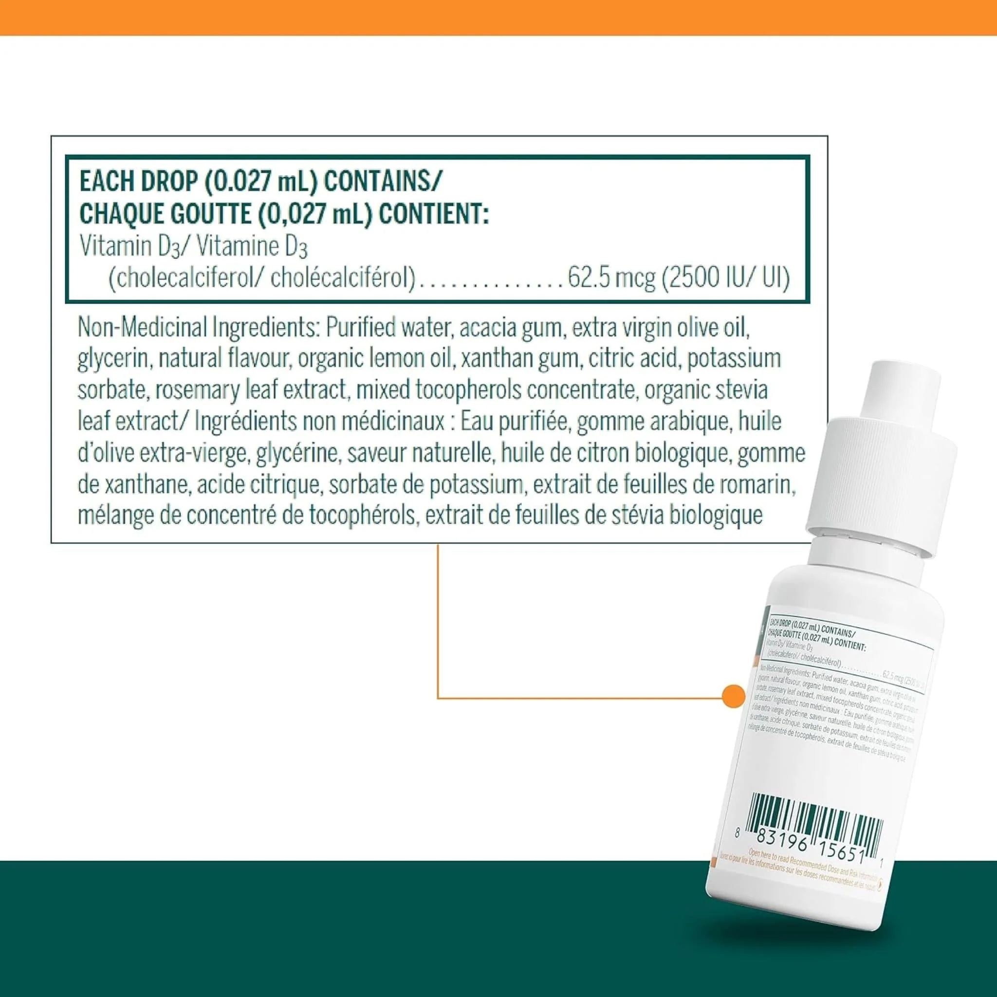 Genestra D-Mulsion 2500IU Vitamin D3 Drops, 30ml - Image 2