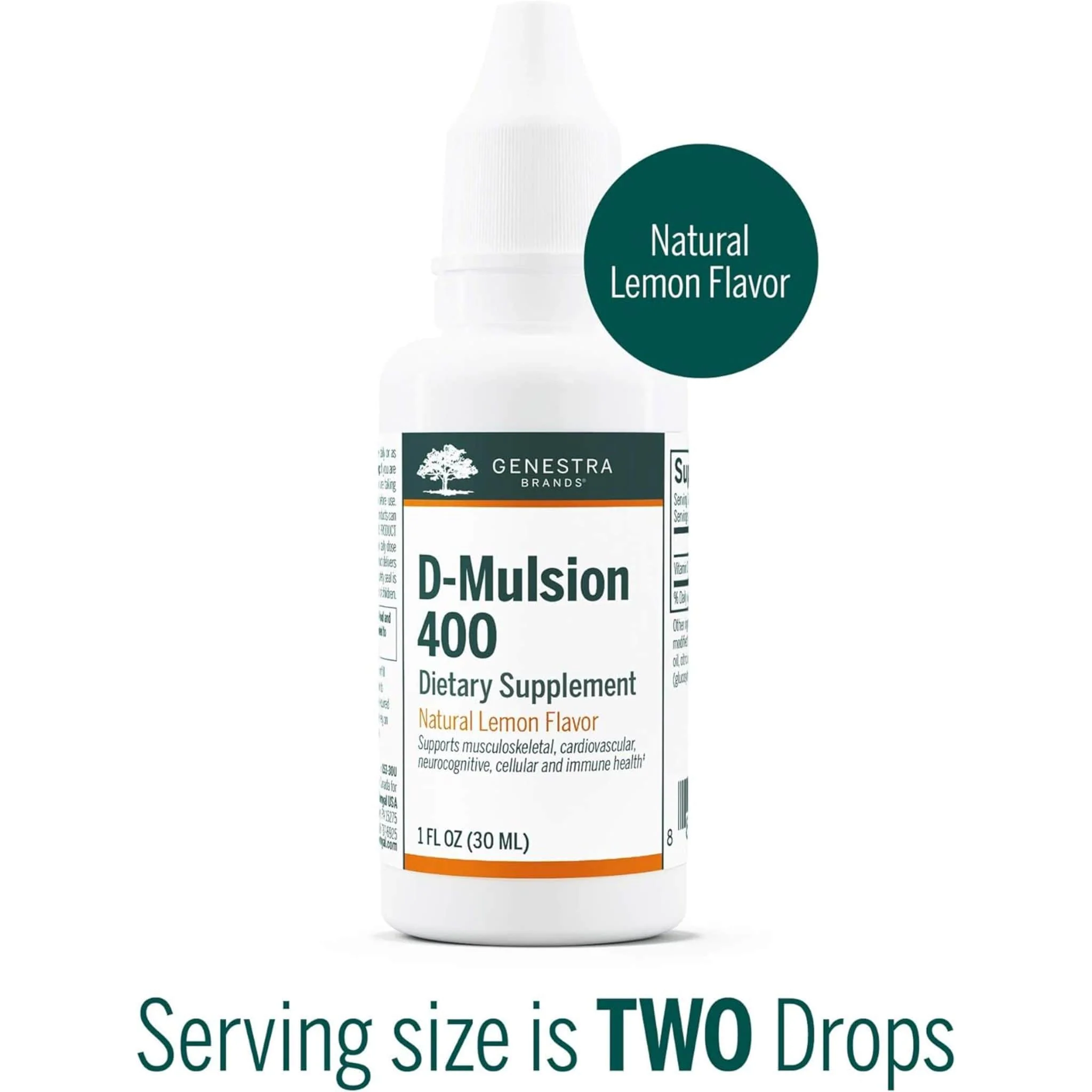 Genestra D-Mulsion 400IU (Vitamin D3 Drops in Virgin Olive Oil), 30ml - Image 3