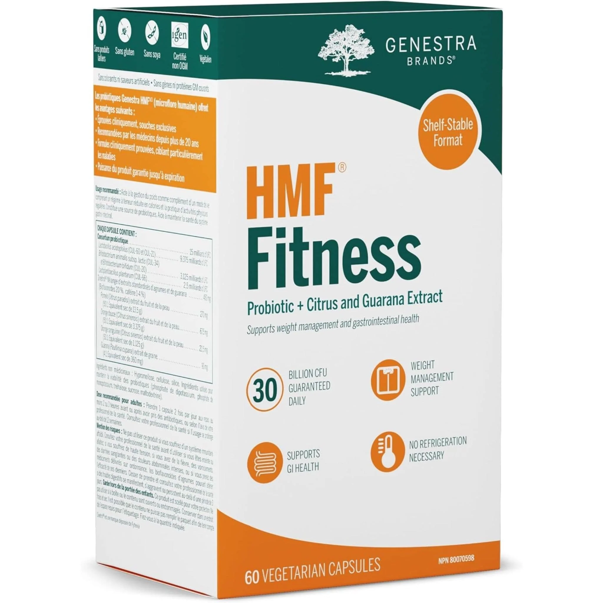 Genestra HMF Fitness, 15 Bllion CFU (Shelf Stable), 60 Capsules