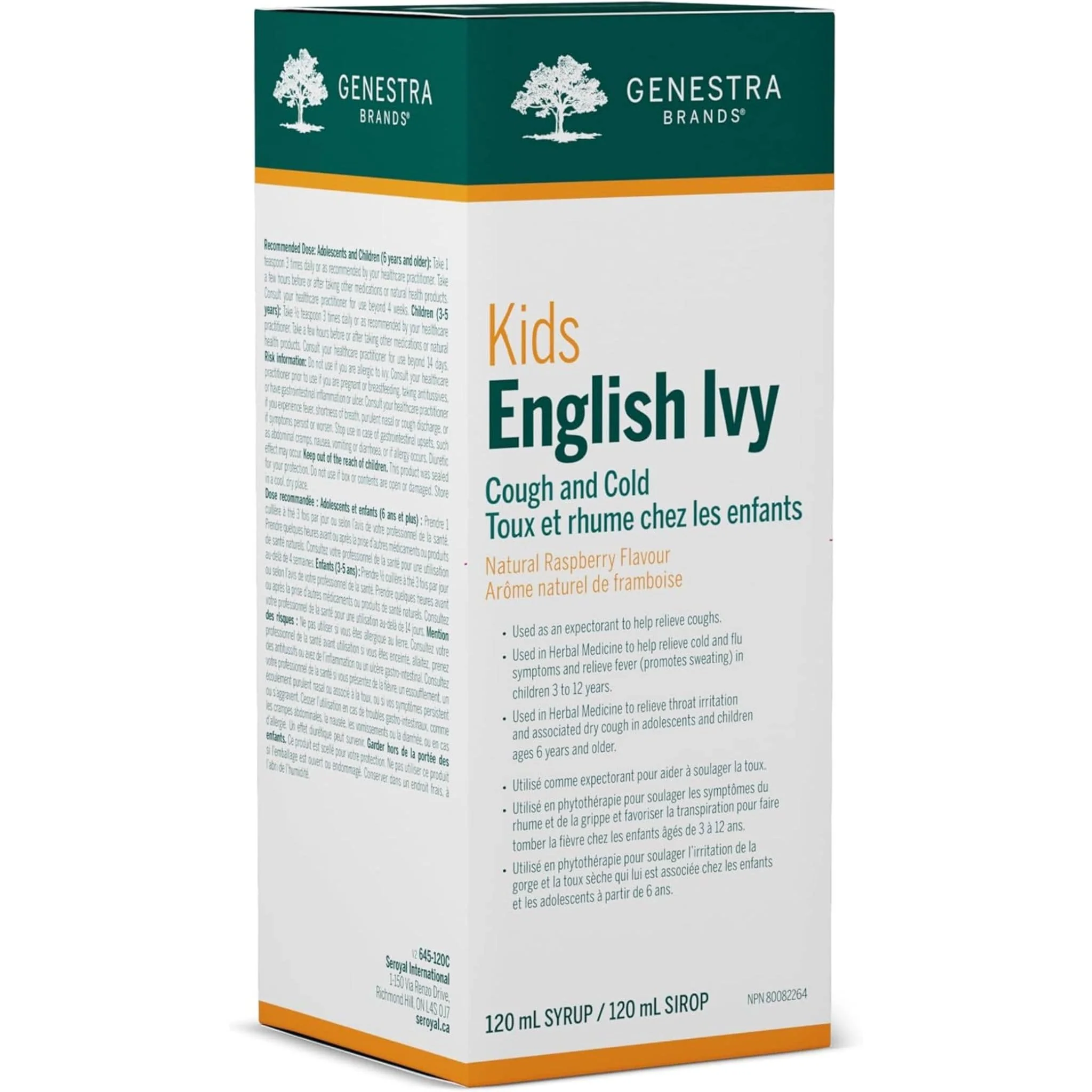Genestra Kids English Ivy Throat and Cough Syrup, Raspberry Flavour, 120ml