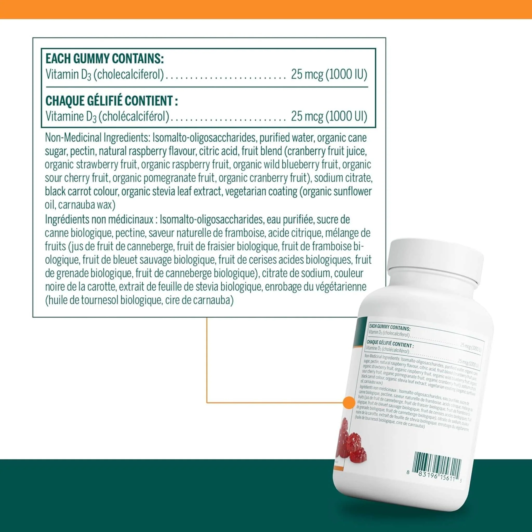Genestra Vitamin D Gummies 1000IU, 100 Gummies - Image 2