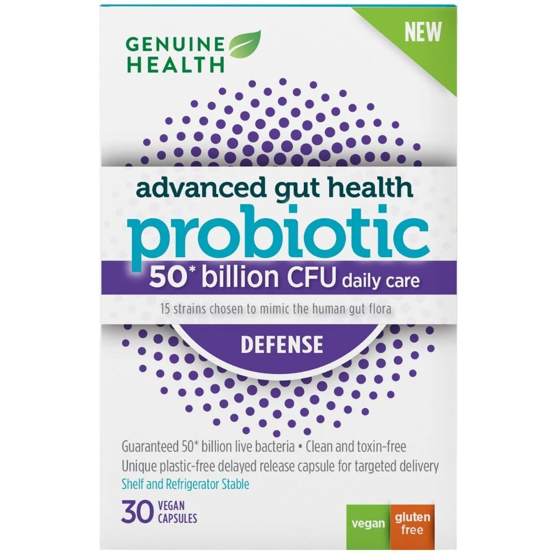 Genuine Health Advanced Gut Health Defense Probiotic 50 Billion CFU - 50% OFF - FINAL SALE - Image 2