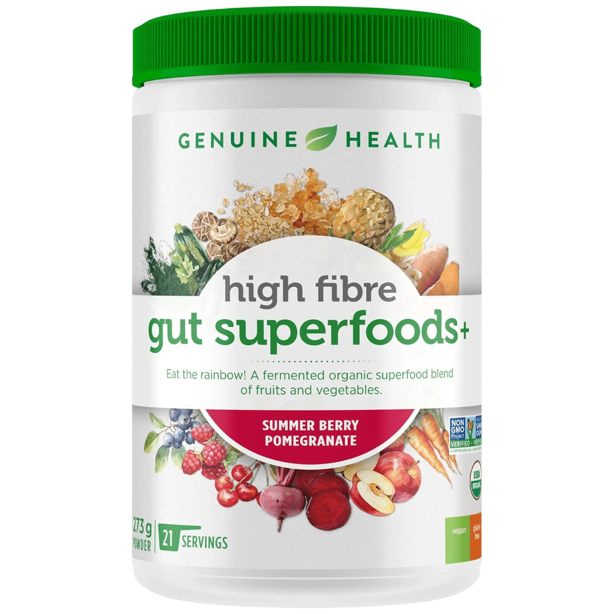 Genuine Health High Fibre Gut Superfoods+ Powder (Formerly Known as Fermented Organic Gut Superfoods+), 229-273g - Image 2